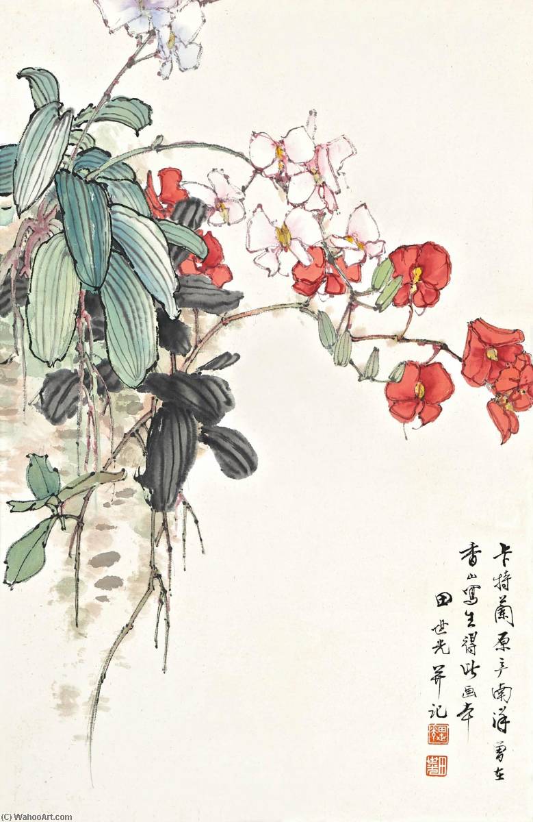 Get a hand made painting of Cattleya - tian shiguang