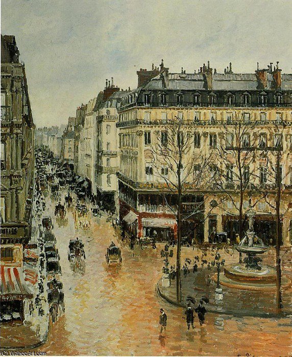Rue Saint-honoré - Päevatund, Sadulaud — Camille Pissarro