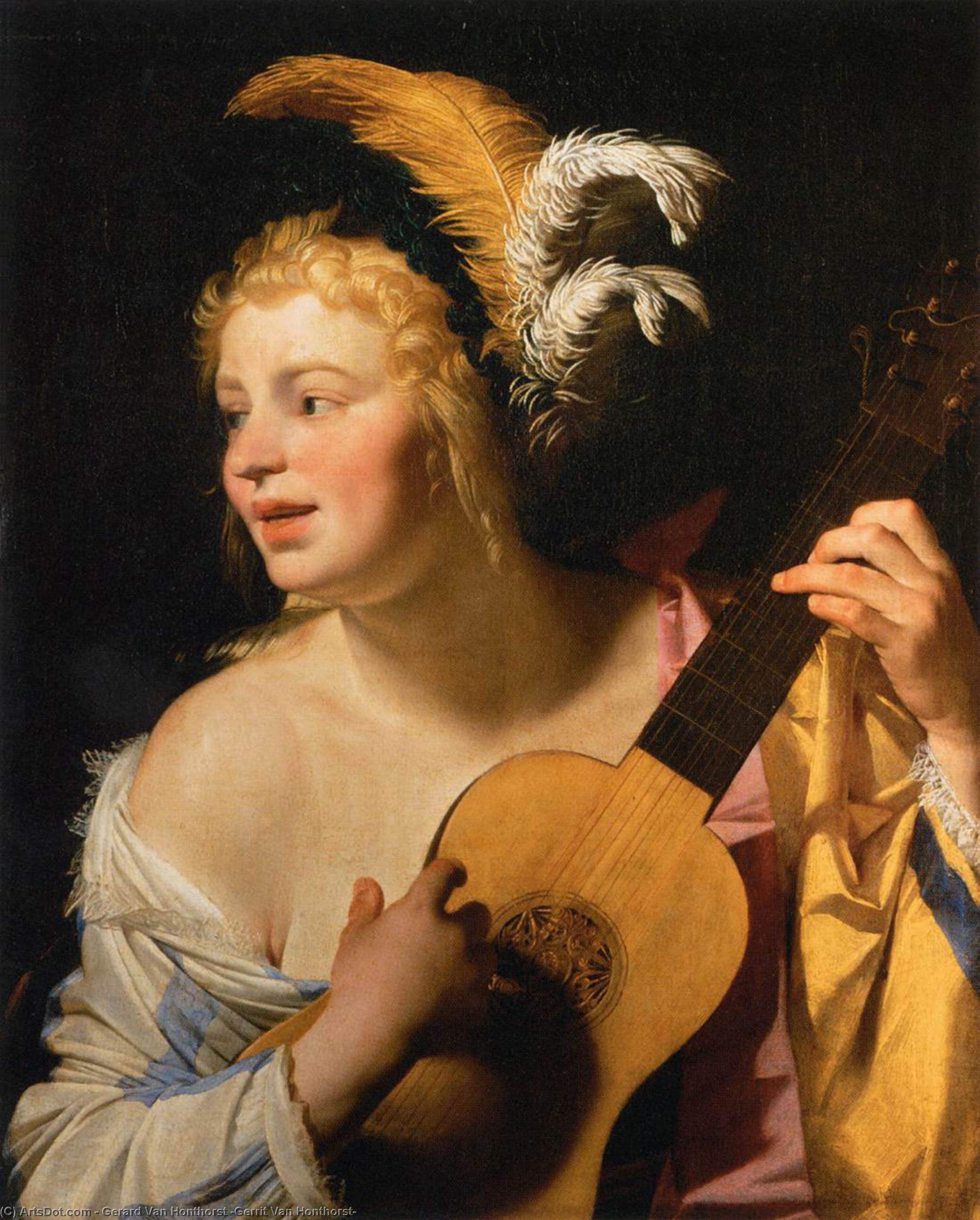 Mulher Tocando Violino — Gerard Van Honthorst