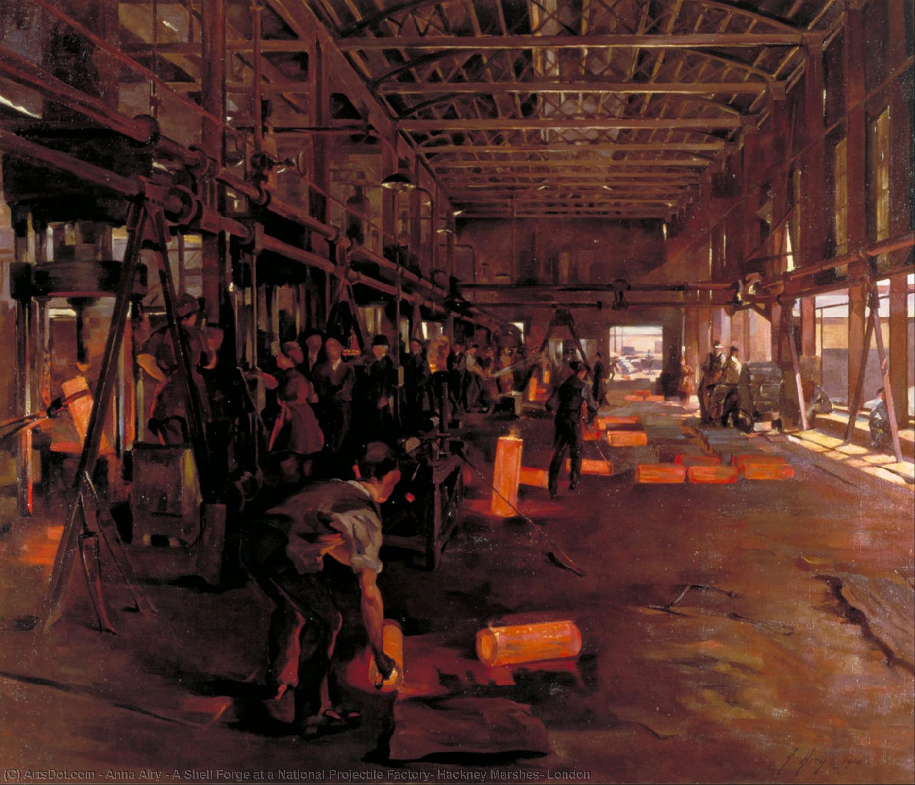 A Shell Forge At A National Projectile Factory, Hackney Marshes, London — Anna Airy