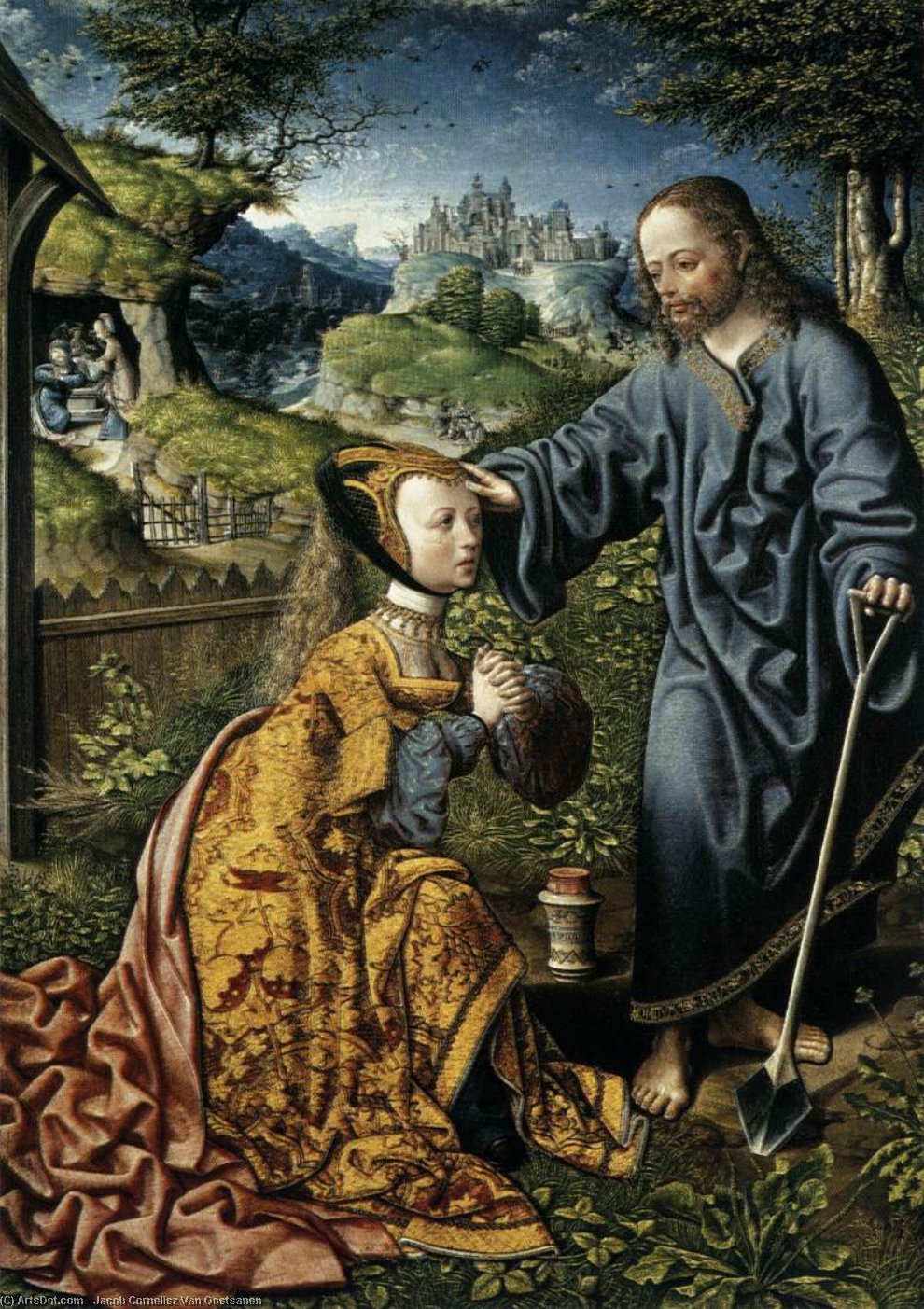 Cristo Apareciendo A María Magdalena Como Jardinería — Jacob Cornelisz Van Oostsanen
