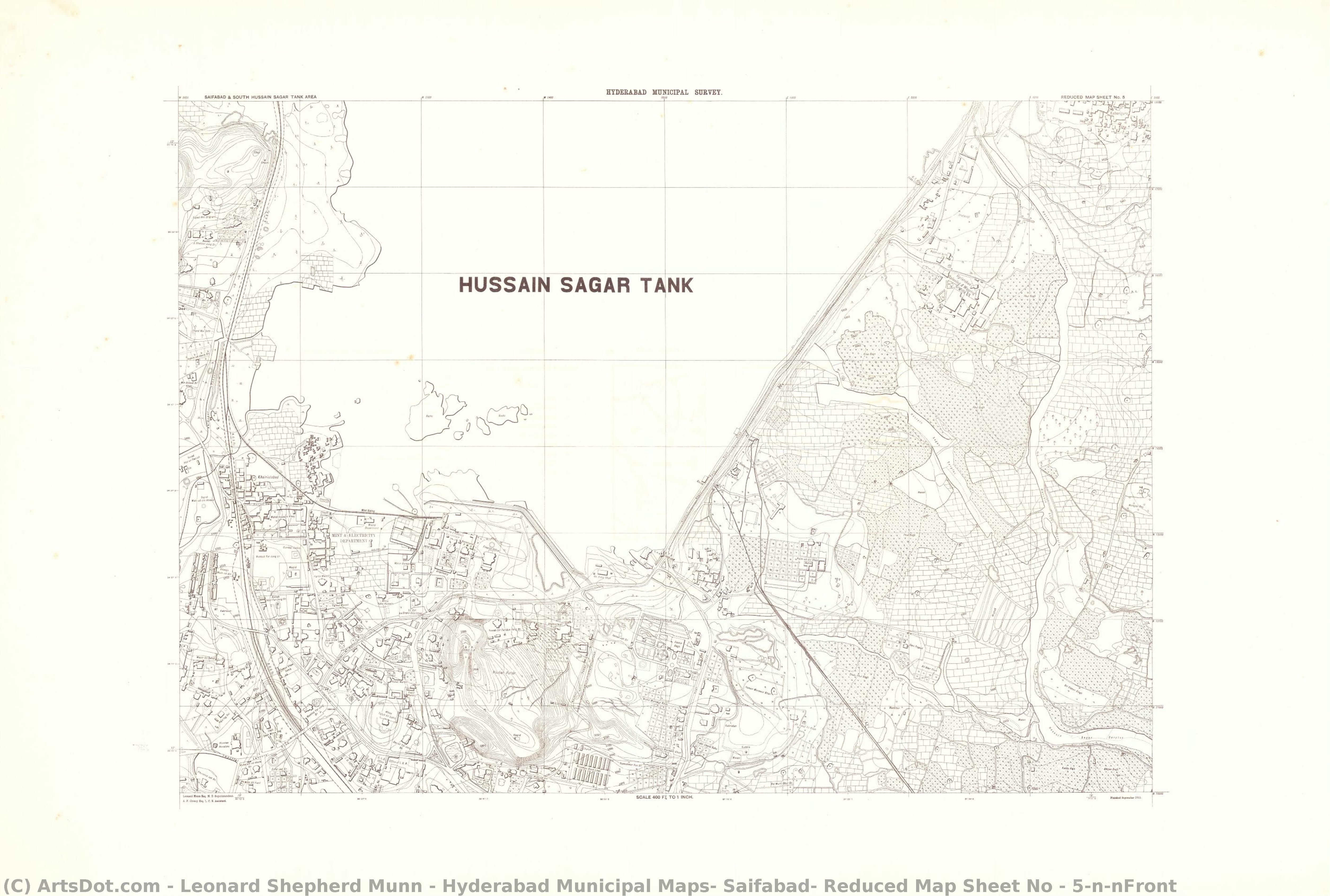 Hyderabad Municipal Maps, Saifabad, Reduced Map Sheet No - 5\n\nfront — Leonard Shepherd Munn