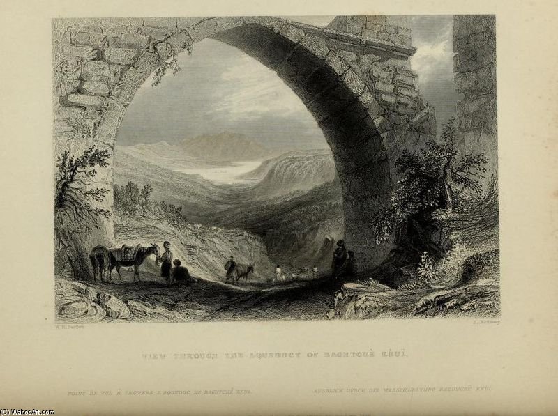 Istanbul Arches Look Bahcekoy — William Henry Bartlett