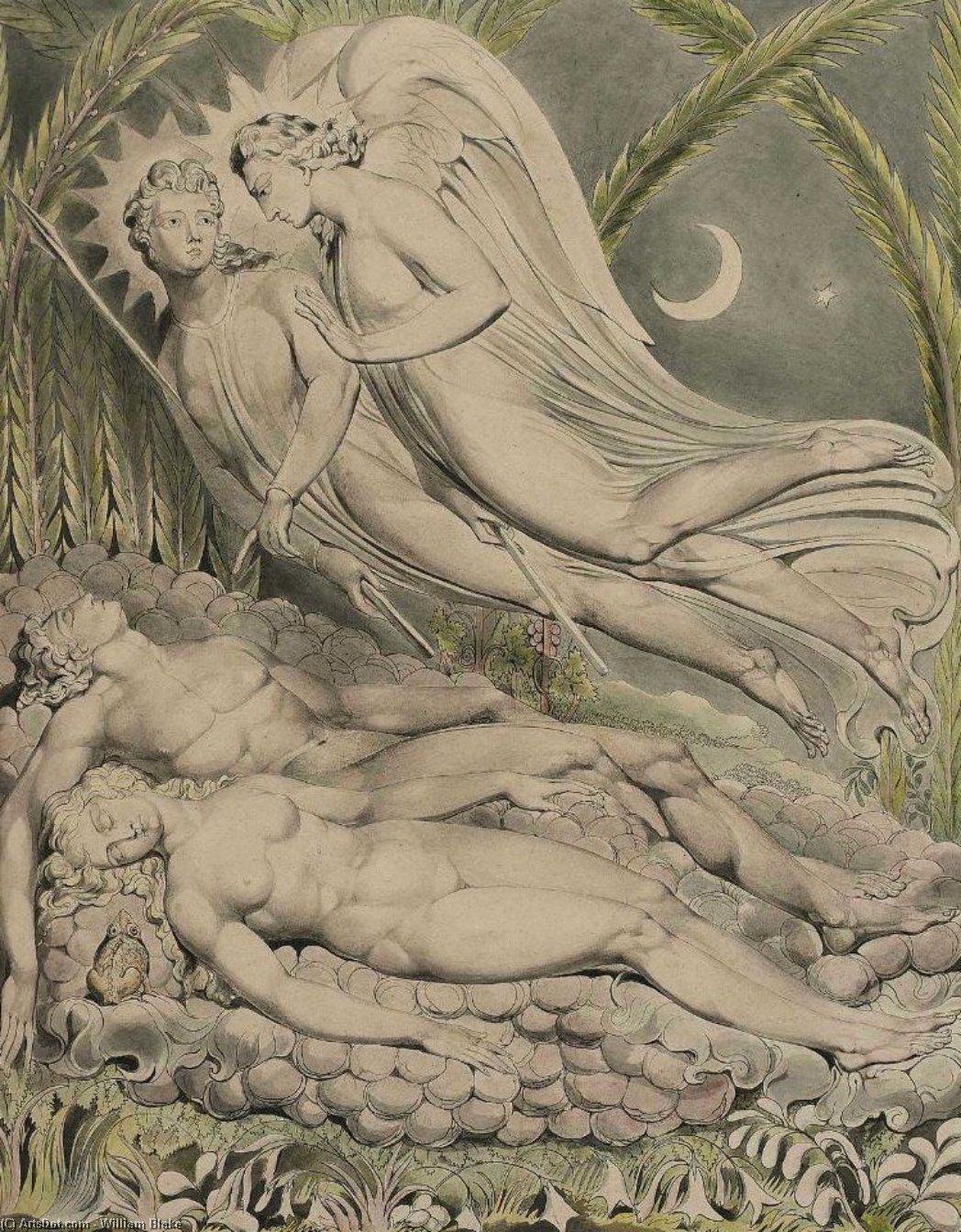 William Blake - Adam og Eva sover