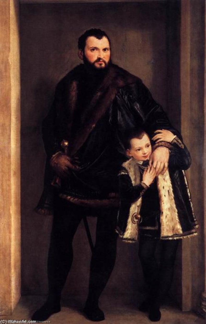 Retrato De Giuseppe Da Porto Y Su Hijo Adriano — Paolo Veronese