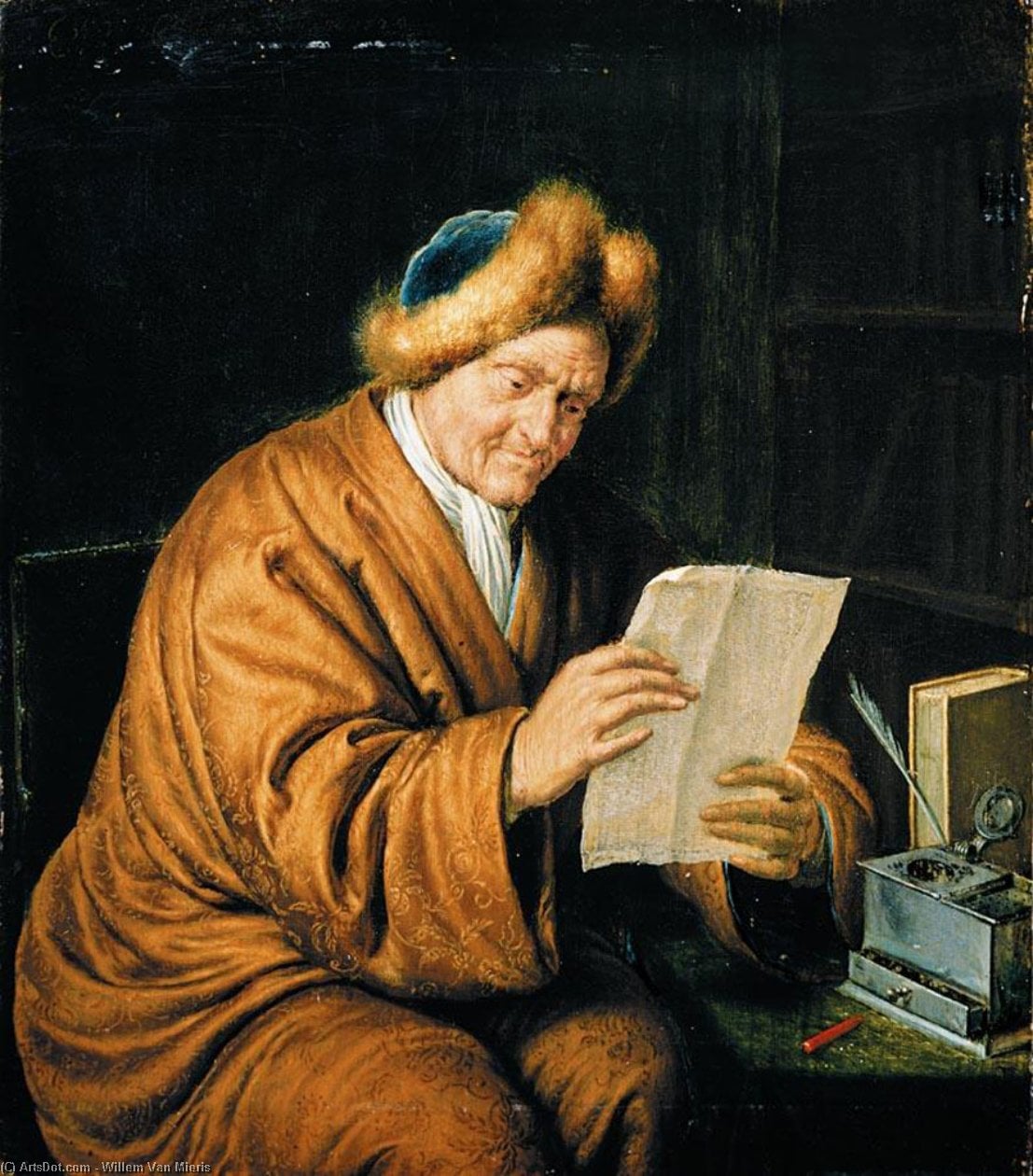 An Old Man Reading — Willem Van Mieris