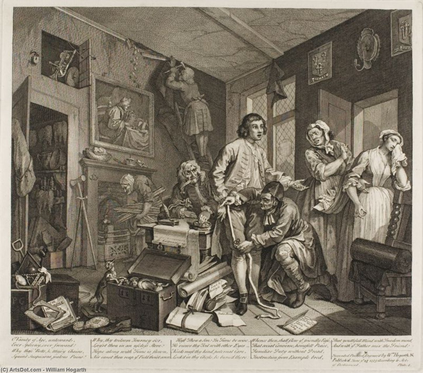 William Hogarth - Platte eins, aus A Rake's Progress