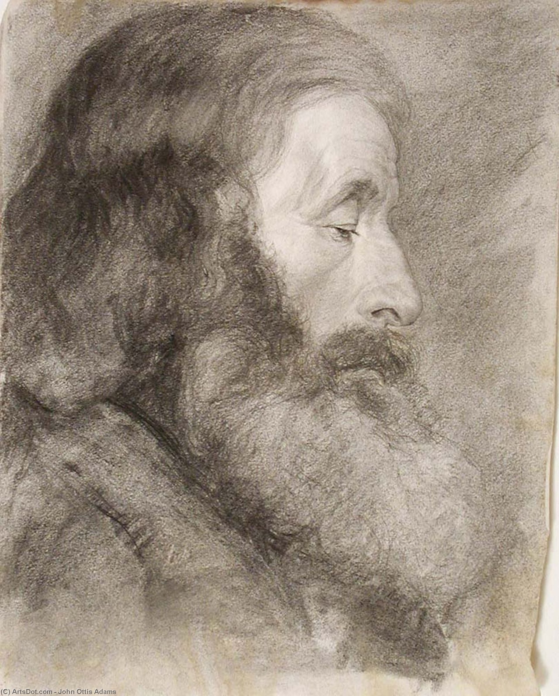 Study Head, Bearded Man — John Ottis Adams
