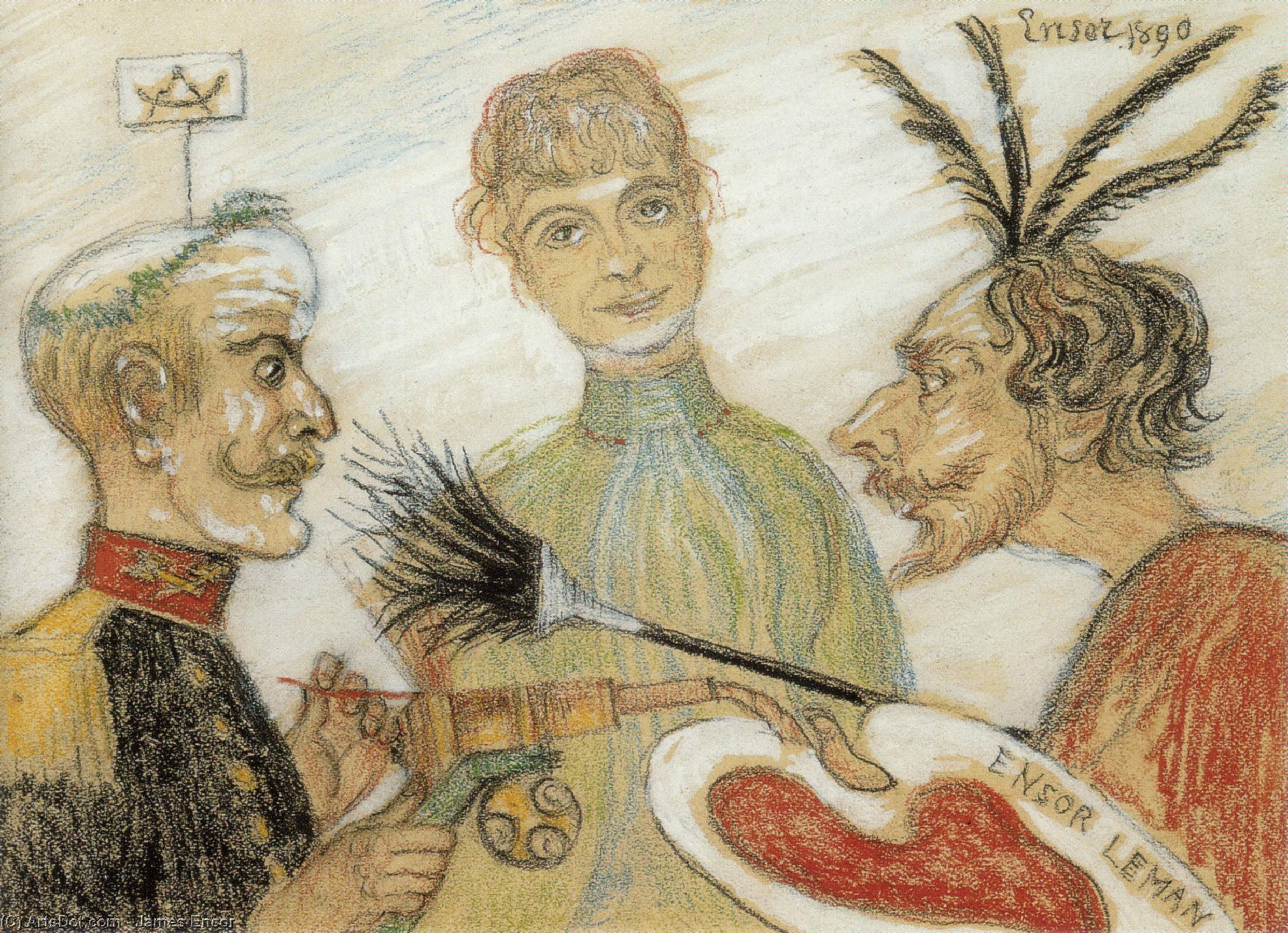 James Ensor - Ensor and General Leman Discussing Painting 1