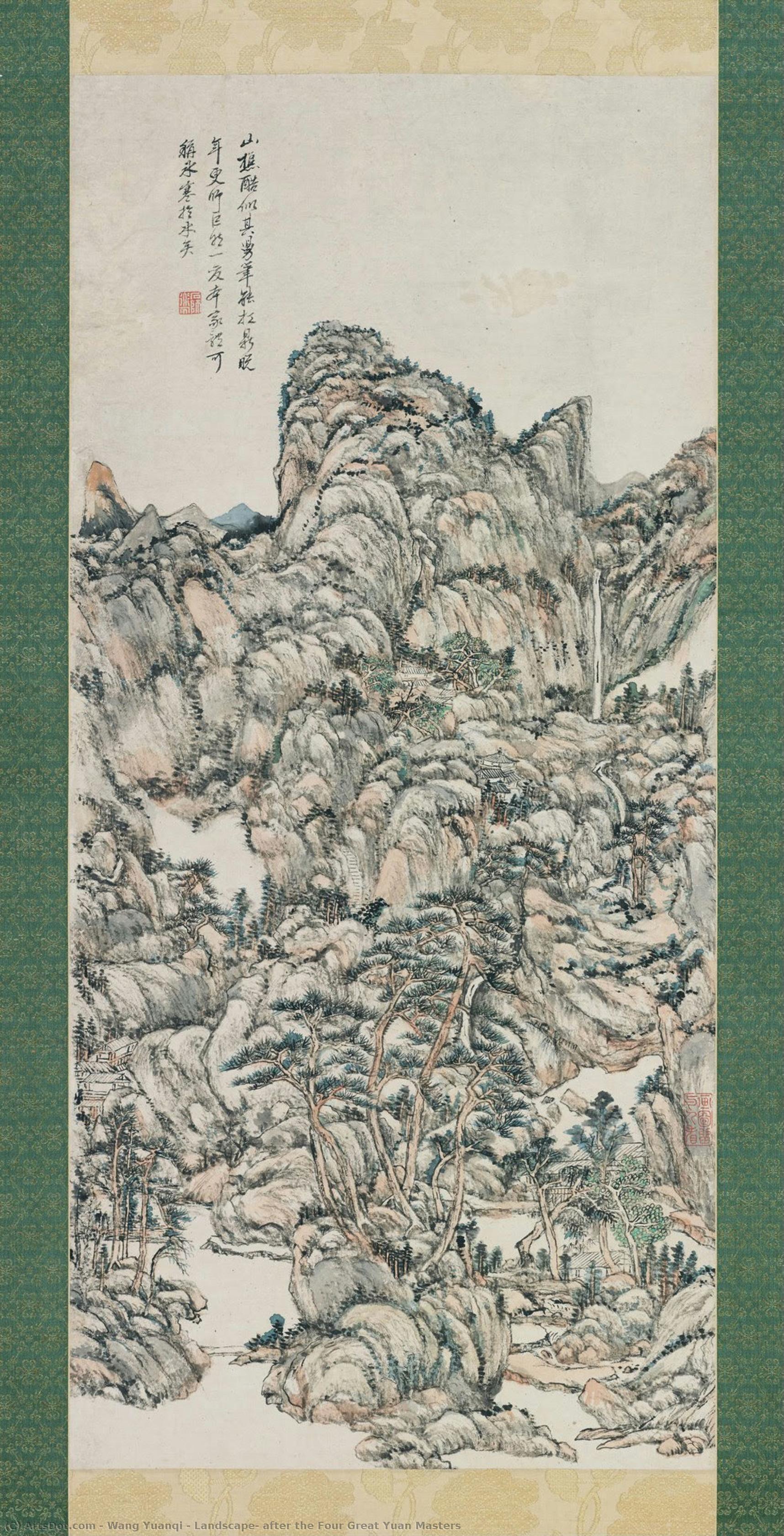 Paesaggio, Ispirato Ai Quattro Grandi Maestri Yuan — Wang Yuanqi