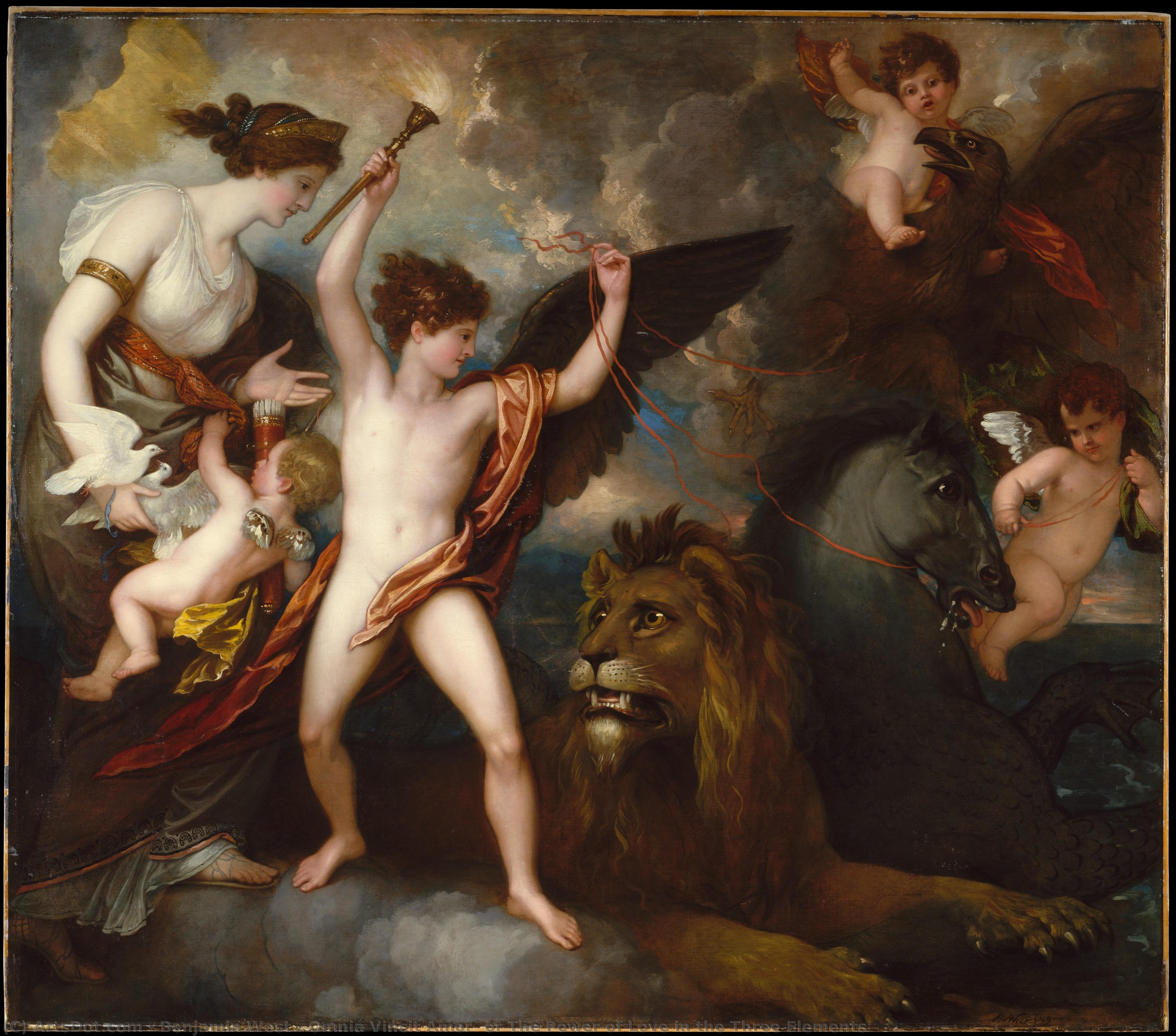 Explore Benjamin West’s "omnia Vincit Amor" – A Dramatic Neoclassical Masterpiece Depicting Love & Victory! Admire Its Chiaroscuro, Symbolism & Rich Details Of The Three Elements. #art #history #west — Бенджамин Вест