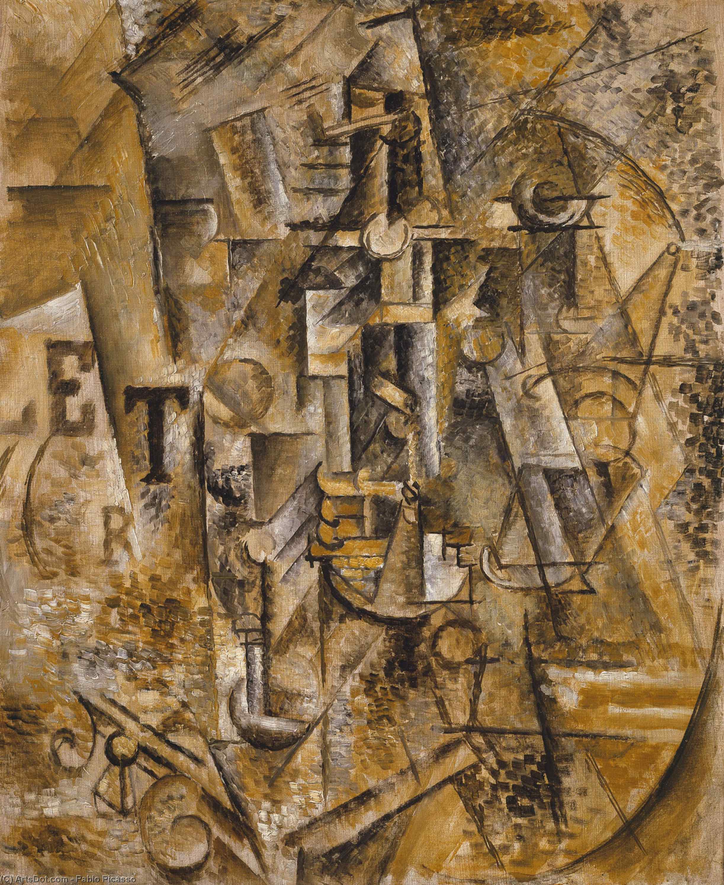 Pablo Picasso - Still Life mit einer Flasche Rum