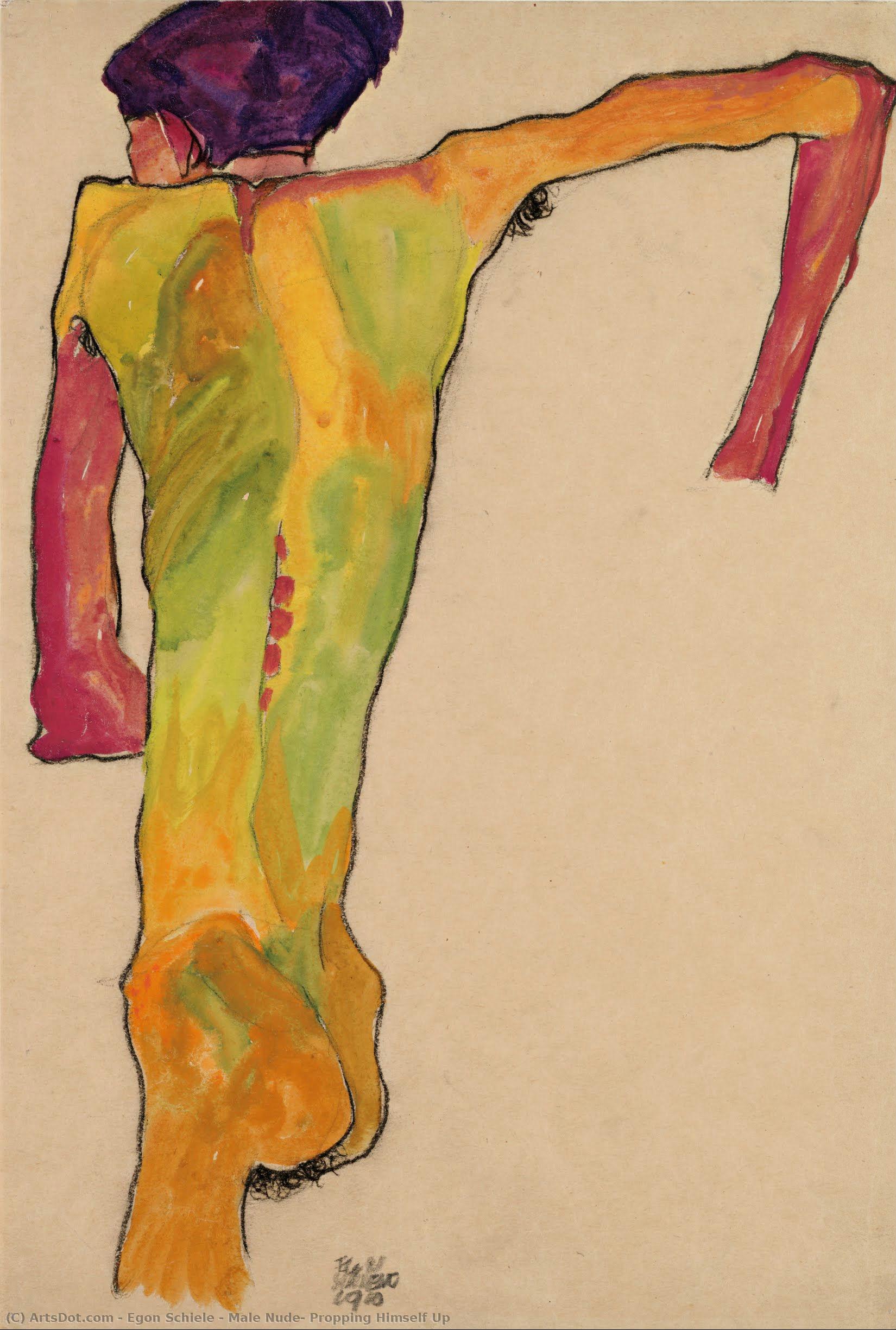 Der Männliche Halbseitenmodell — Egon Schiele