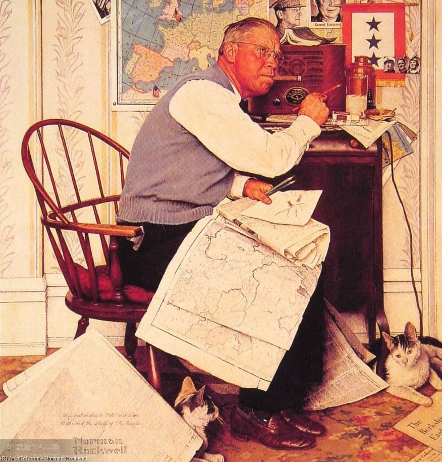 Norman Rockwell - Man Charting WManeuvers