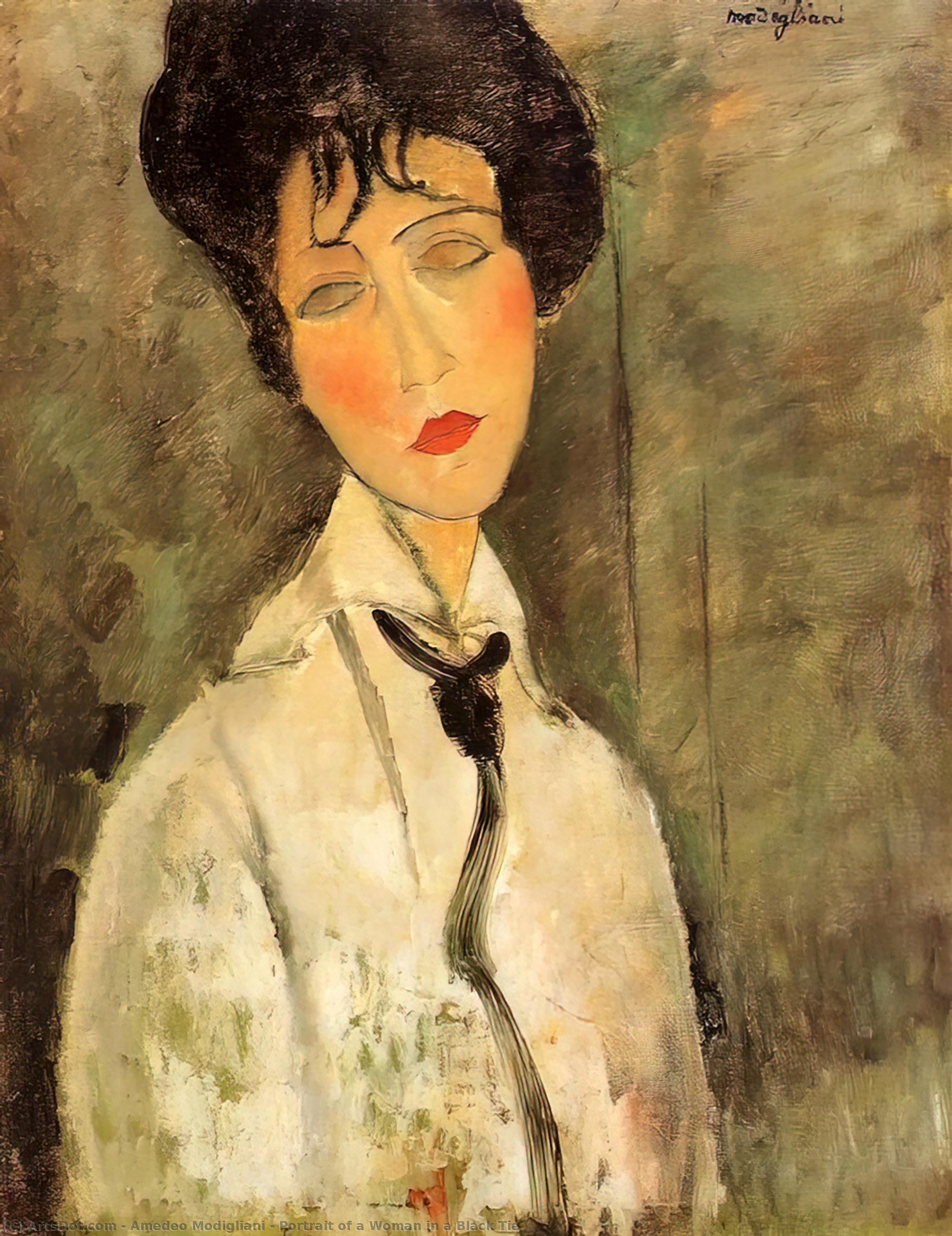 Ritratto Di Una Donna Con Un Elegante Colletto Nero — Amedeo Modigliani