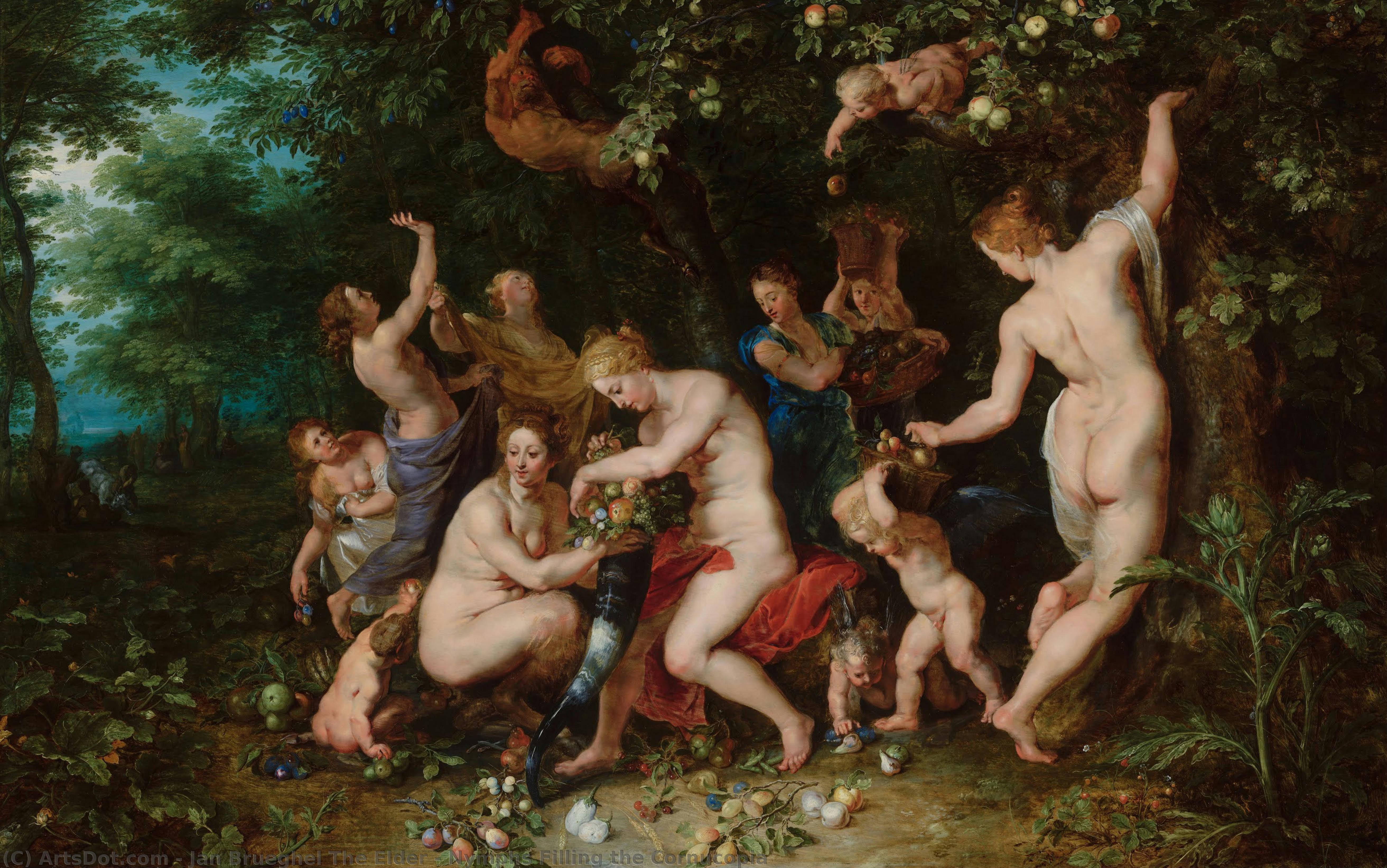 Nymphs Filling The Cornucopia — Jan Bruegel Starejši