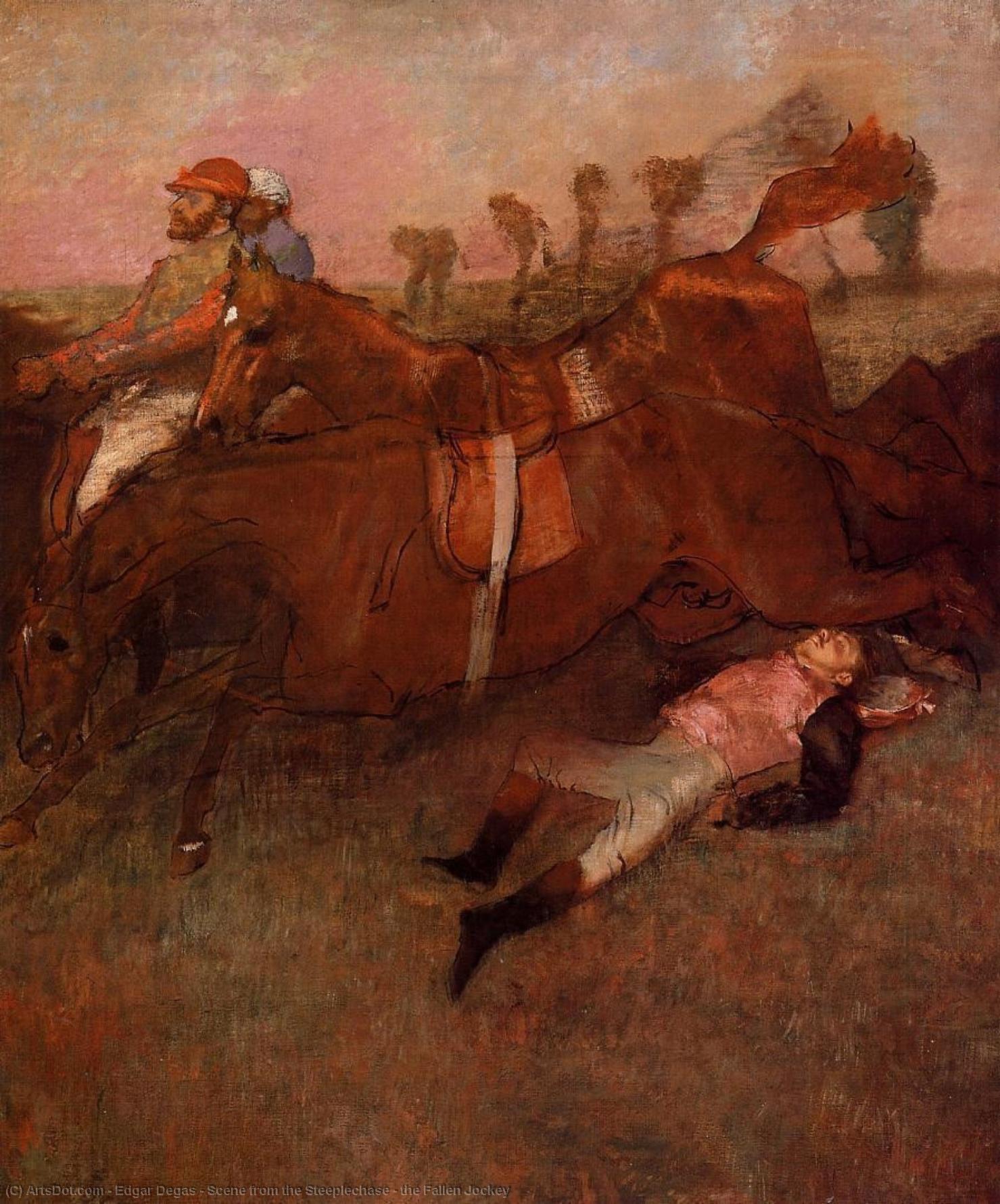 Cena Da Corrida De Obstáculos – O Cavaleiro Caído — Hilaire-germain-edgar Degas