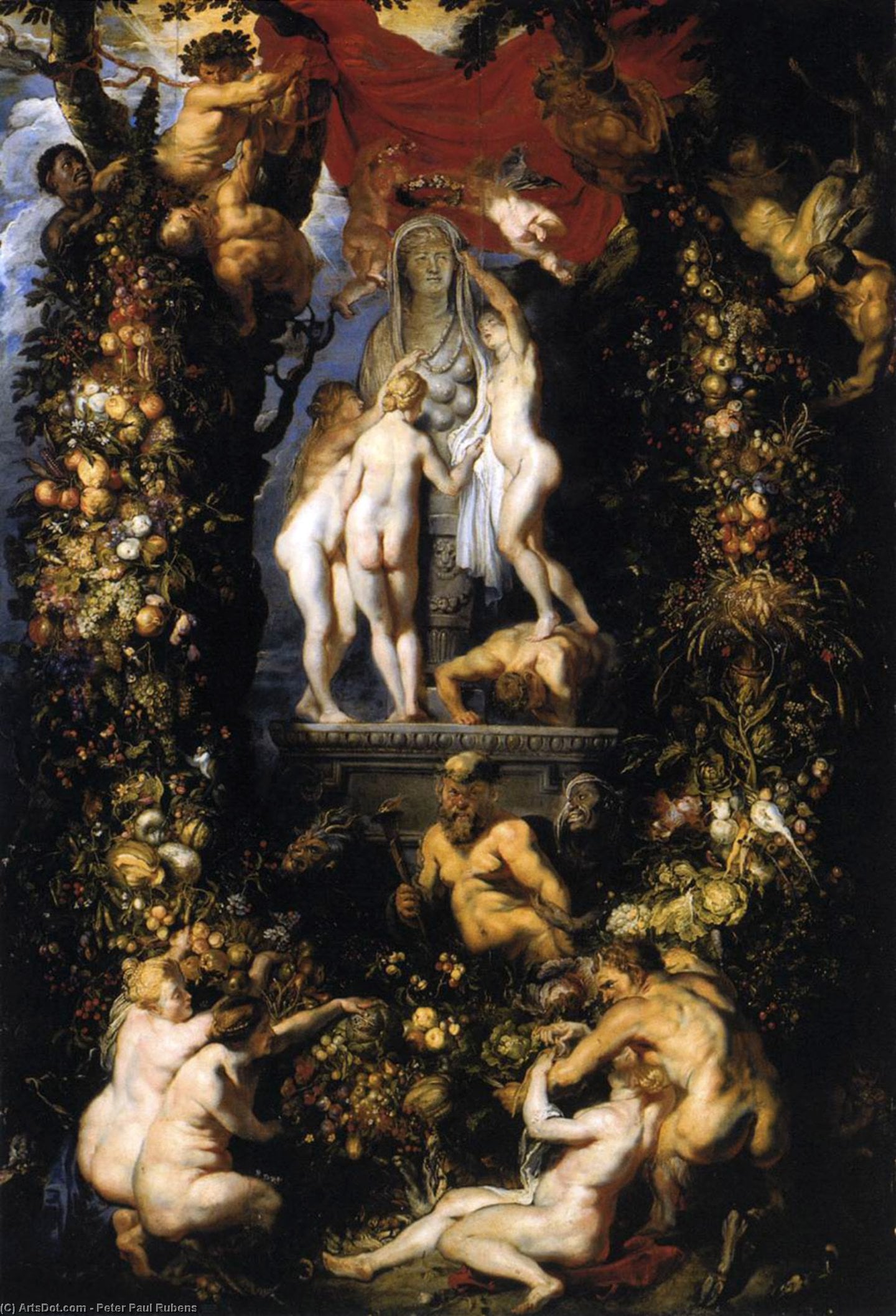 Nature Adorning The Three Graces — Peter Paul Rubens