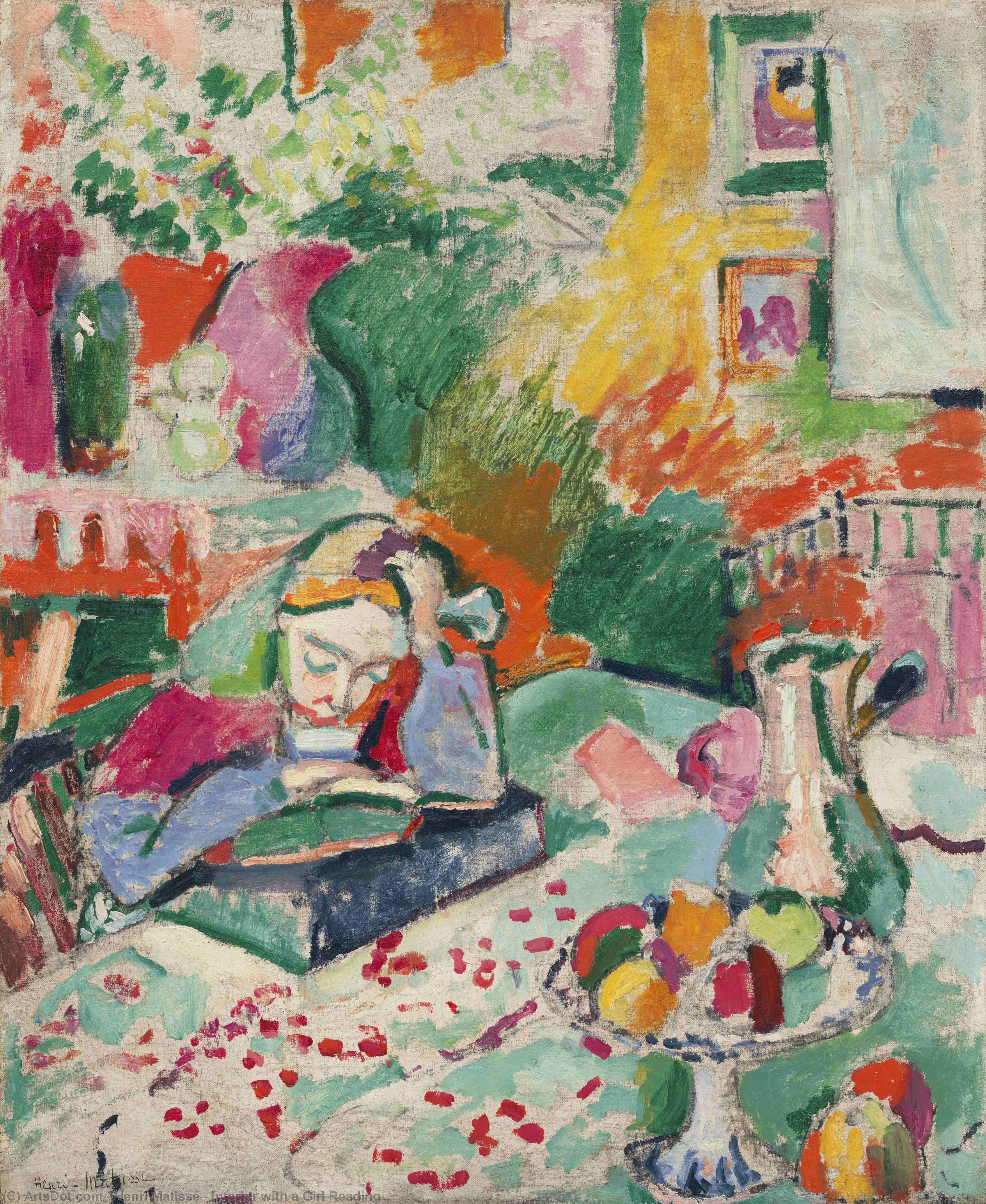 Interior Avec Une Jeune Fille Lisant — Henri Matisse