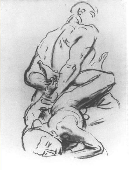 John Singer Sargent - Study for a devil and victim in Judgement