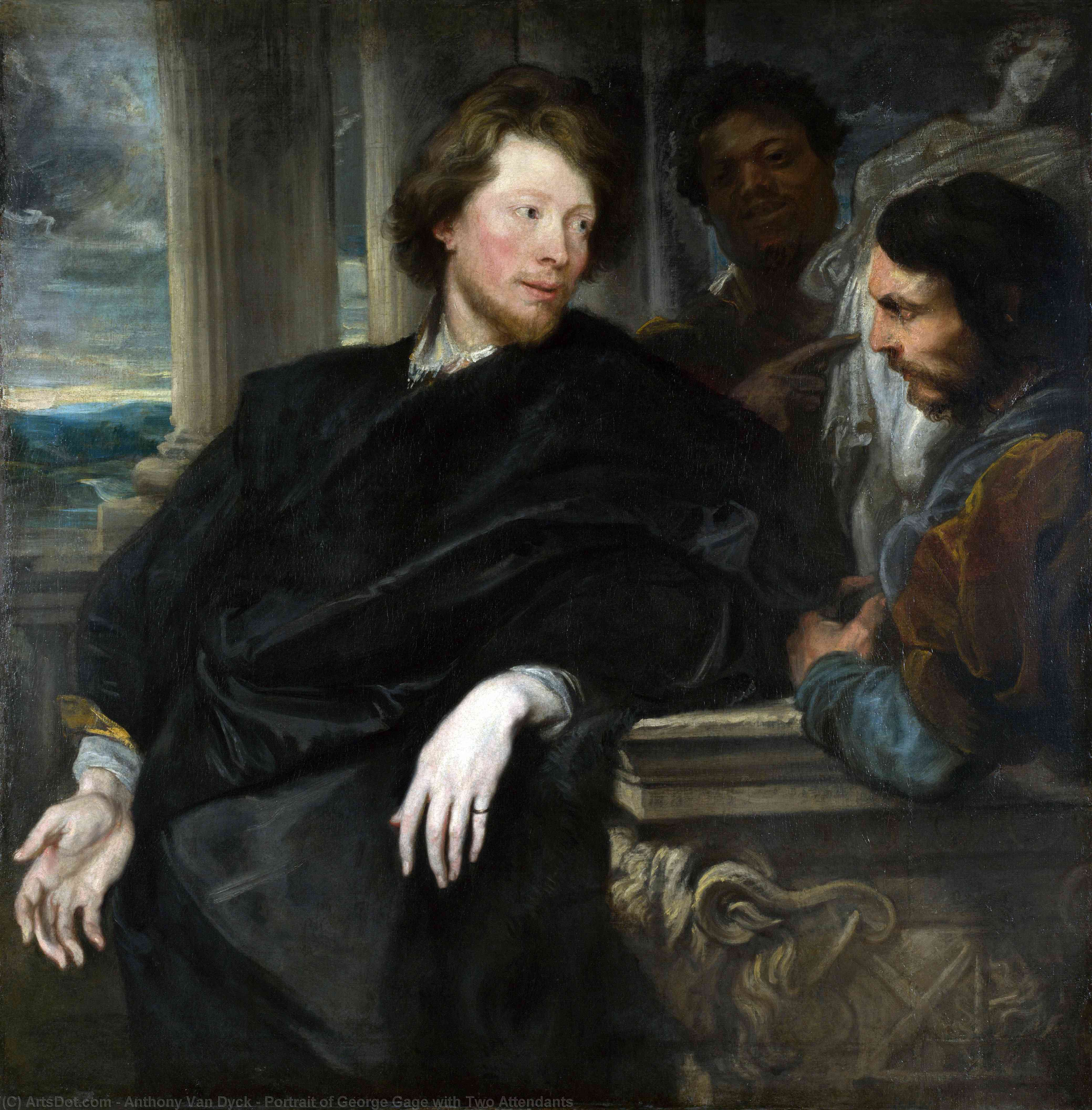 Portrait Of George Gage With Two Attendants — Antoon Van Dyck