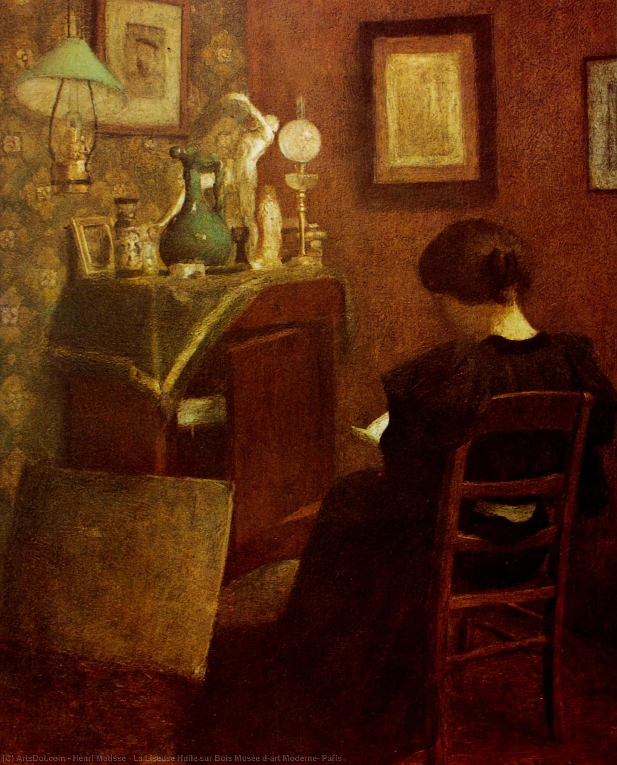 "la Liseuse Huile Sur Bois Musée D'art Moderne, Paris" -> "ла Лизезуш Оливковая Дерево Музей Современного Искусства, Париж" — Матисс