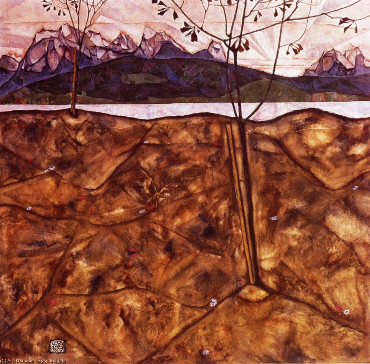 Egon Schiele - Paysage de rivière