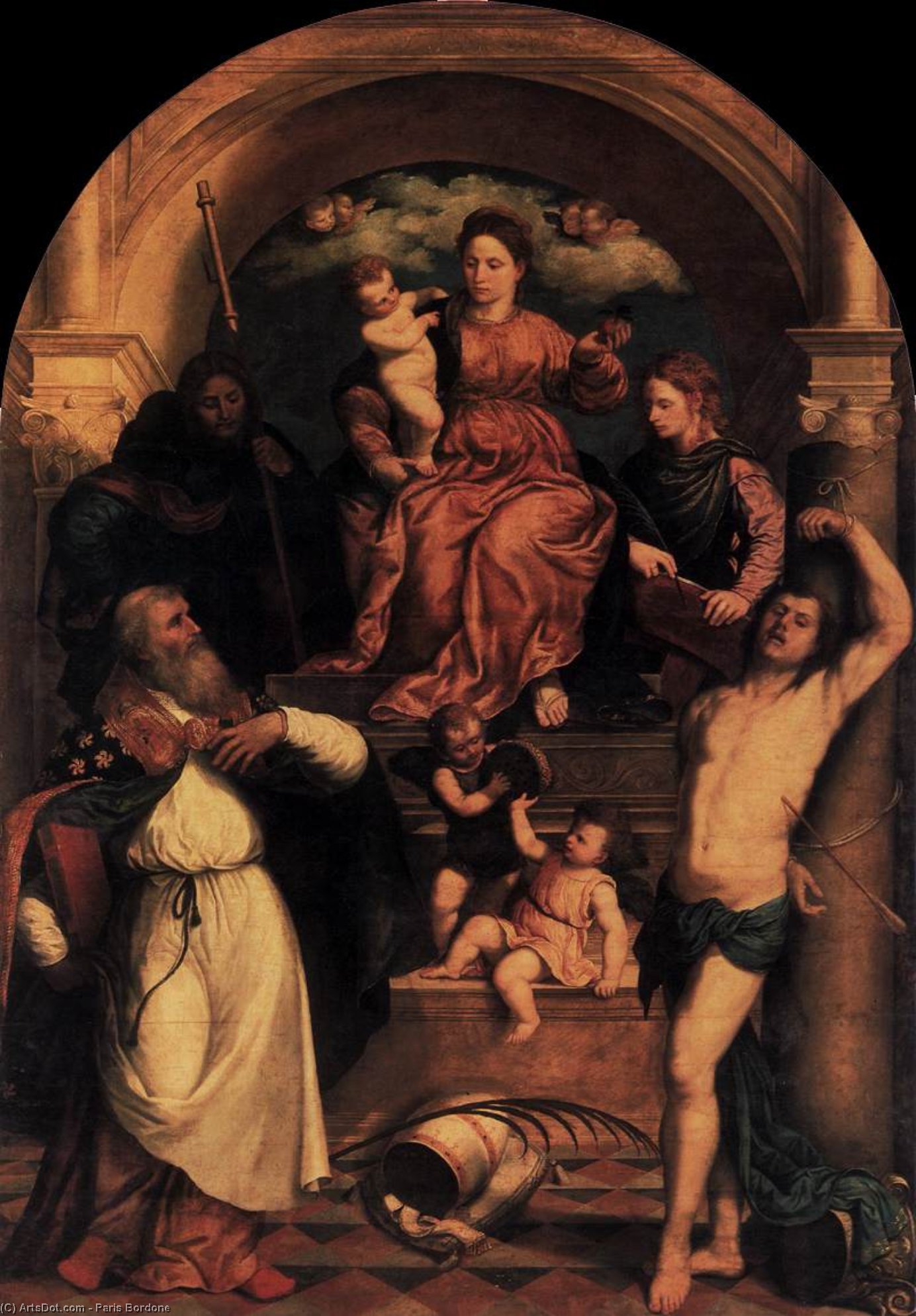 Madonna Col Bambino E Santi — Paris Bordone