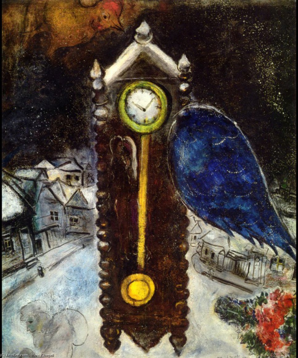 Clock With Blue Wing — Marc Chagall