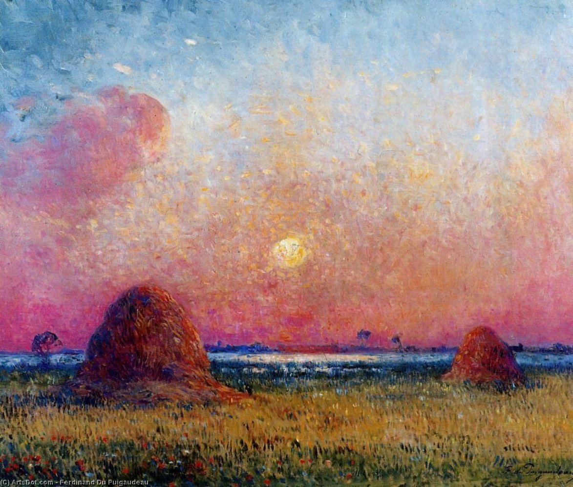 Wheat Stack At Sunset — Ferdinand Du Puigaudeau