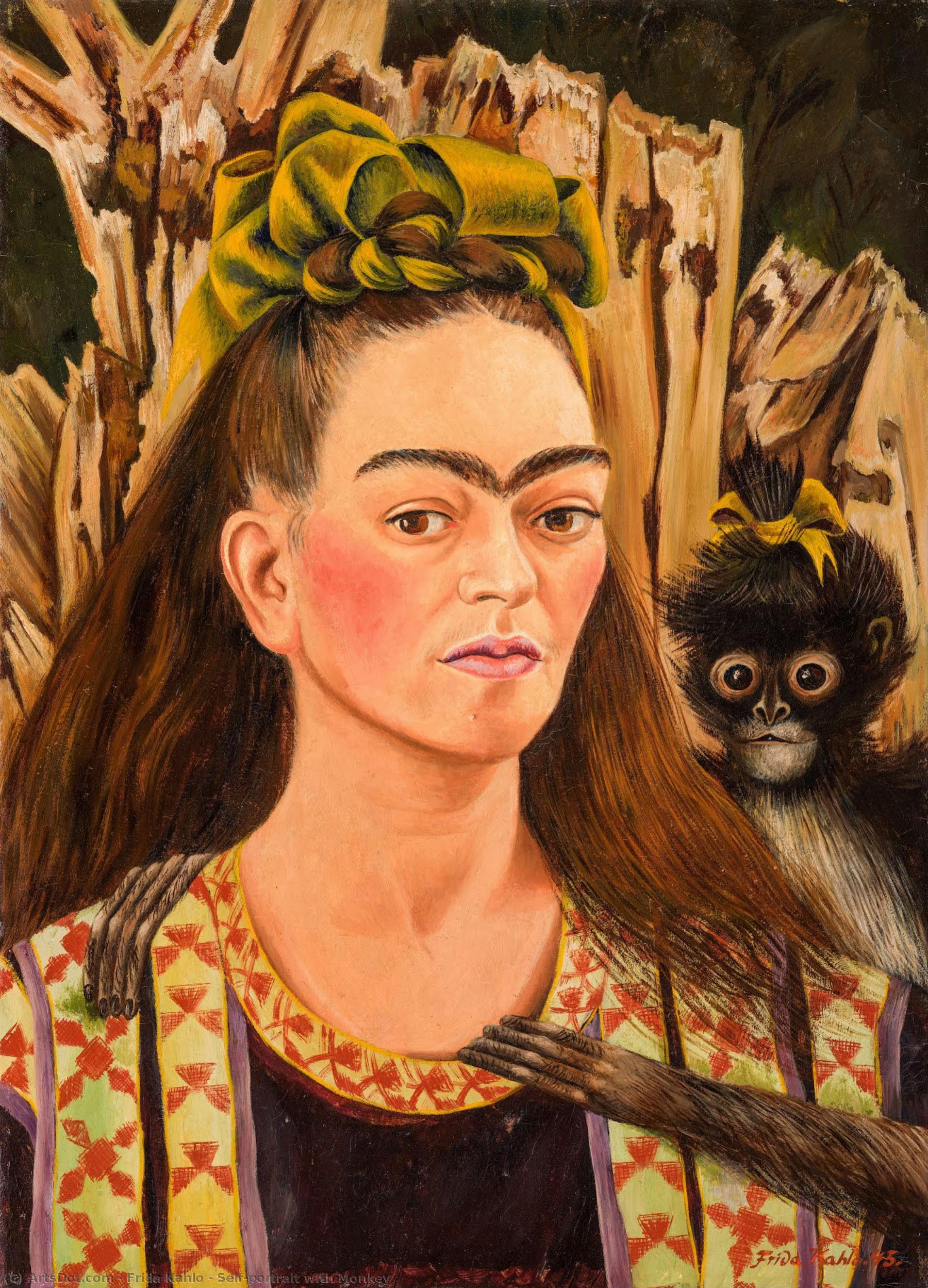 Self-portrait With Monkey — Фрида Кало