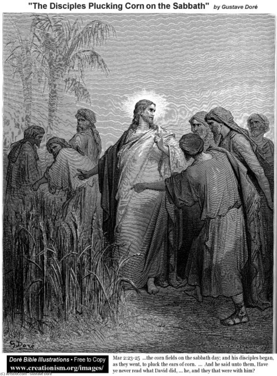 Paul Gustave Doré Illustrative, Realistic Romanticism Private Collections, Various Museums Black And White Engraving Romanticism Detailed Linework, Hatching, Cross-hatching, Diffused Lighting, Perspective Biblical Scene, Sabbath Observance The Dis — Доре, Гюстав