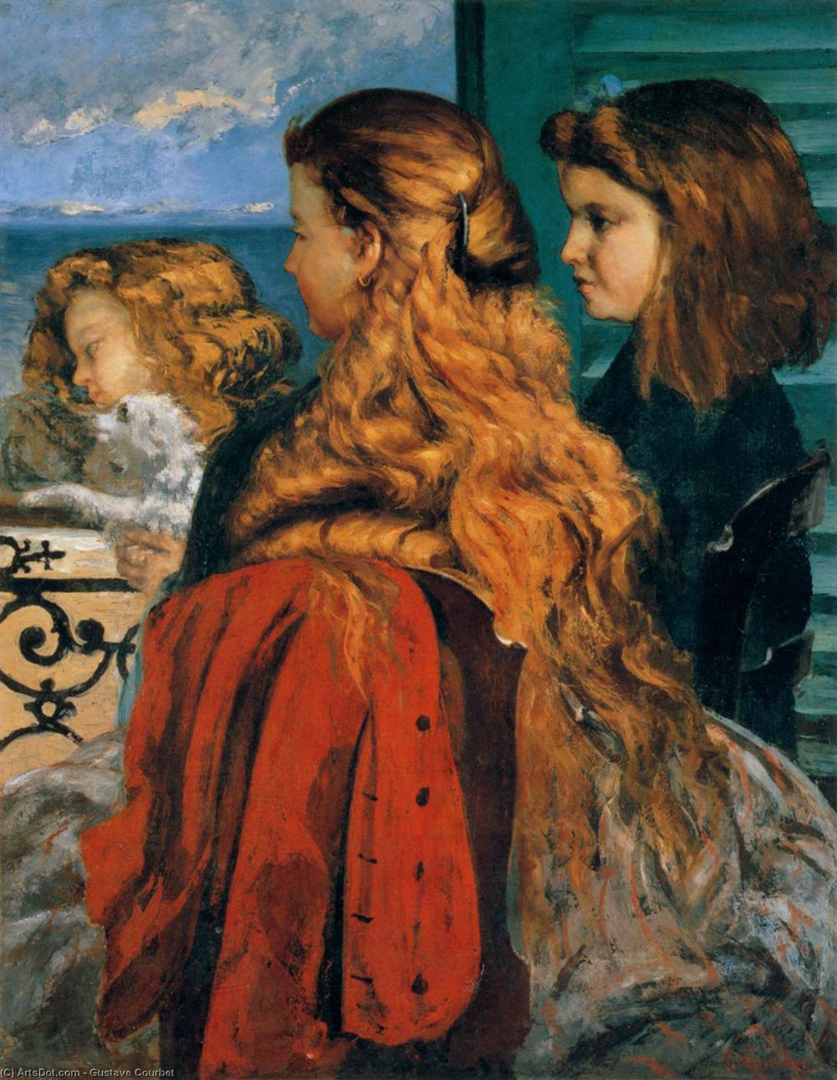 Три Английские Девушки У Окна (three English Girls At A Window) — Курбе