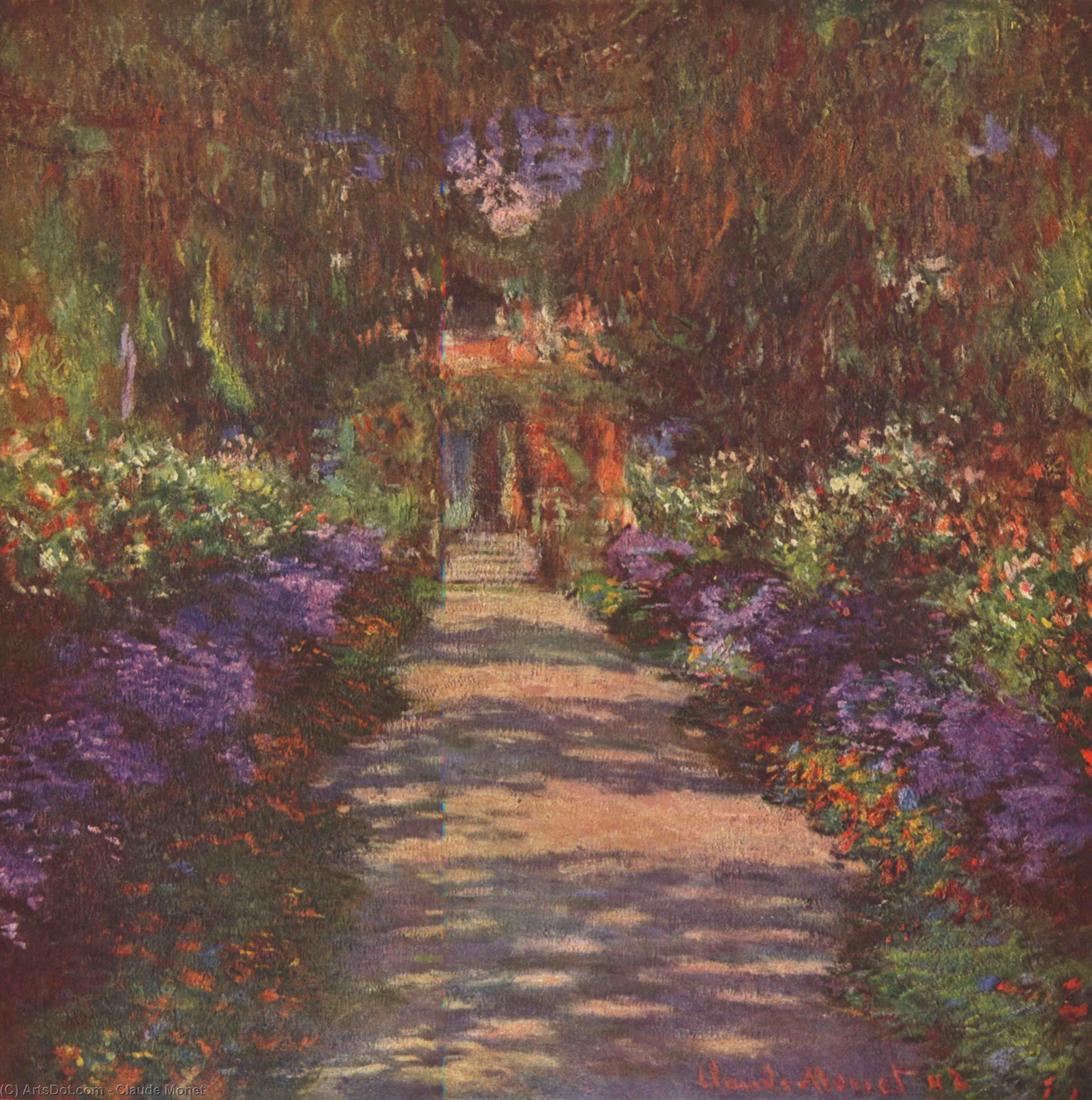 Claude Monet - Het Hoofdpad in Giverny