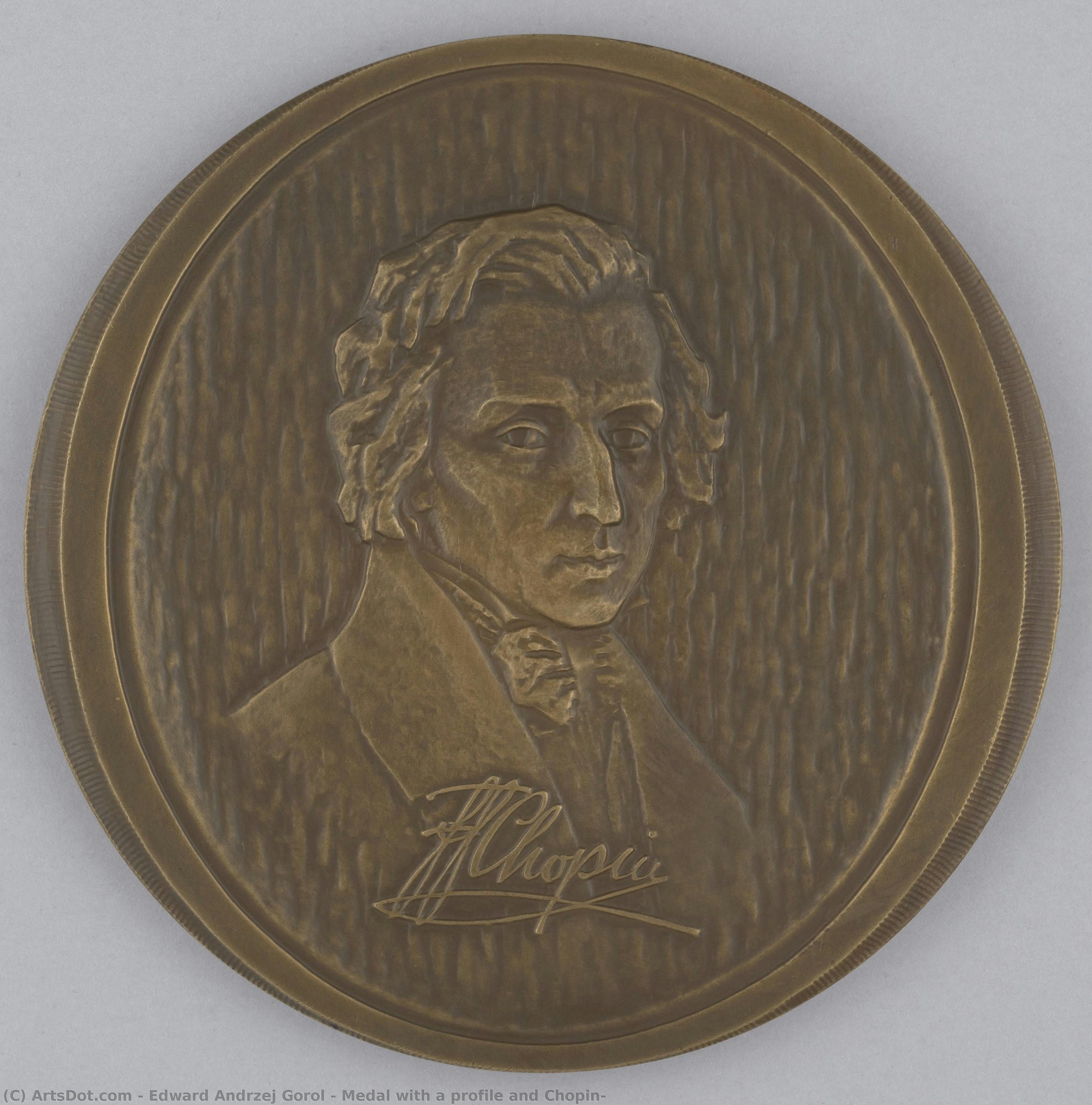 edward andrzej gorol - Medal with a profile and Chopin
