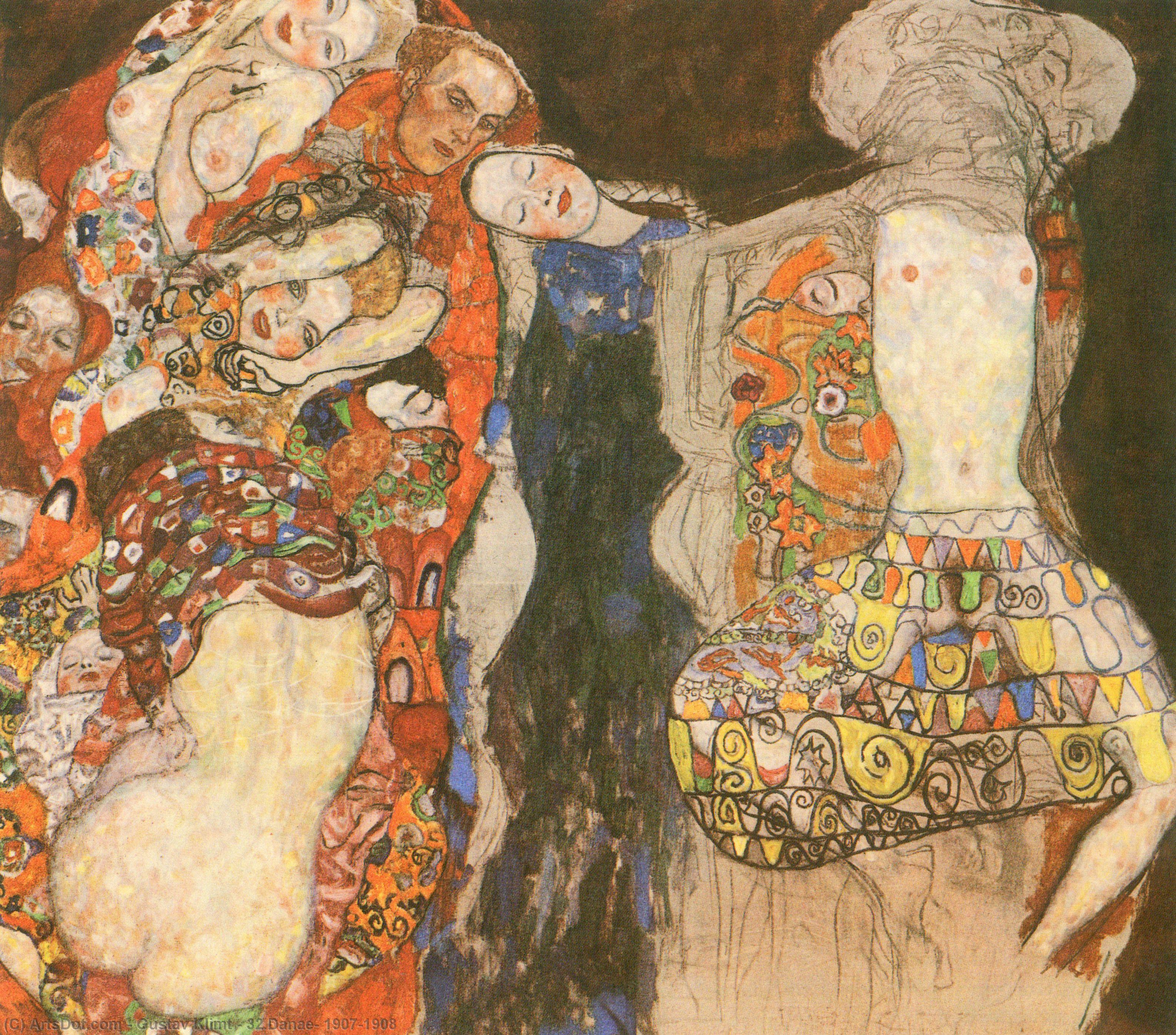 32.danae, 1907-1908 — Gustav Klimt