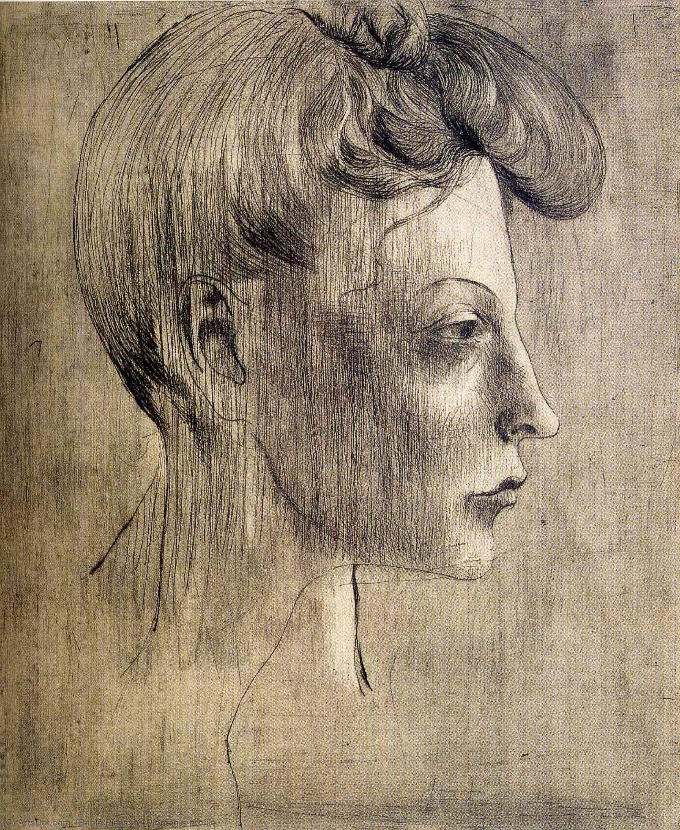 Pablo Picasso - Profil einer Frau