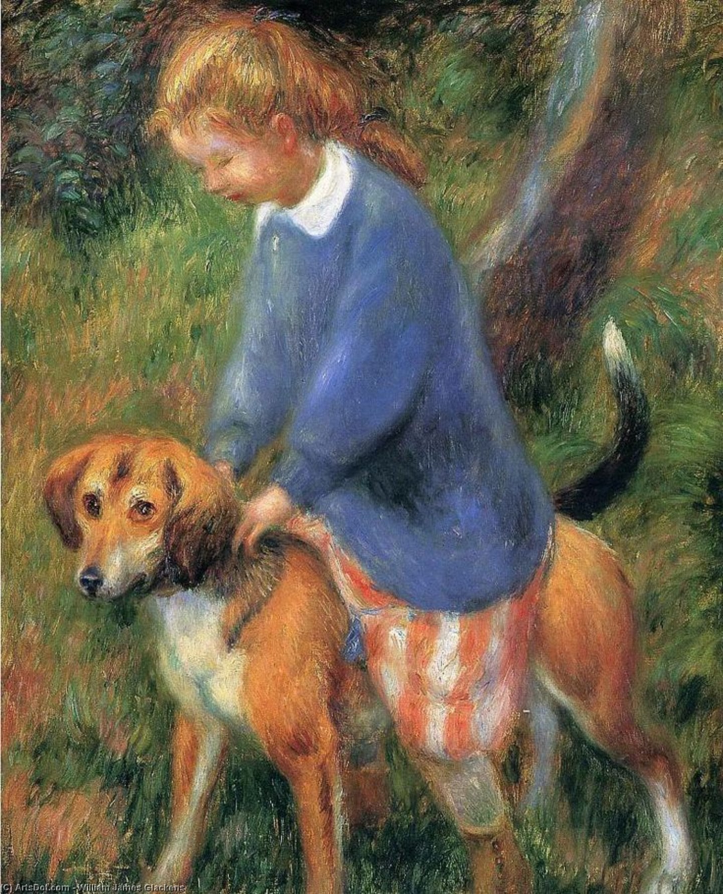 William James Glackens, Lenna with Rabbit Hound