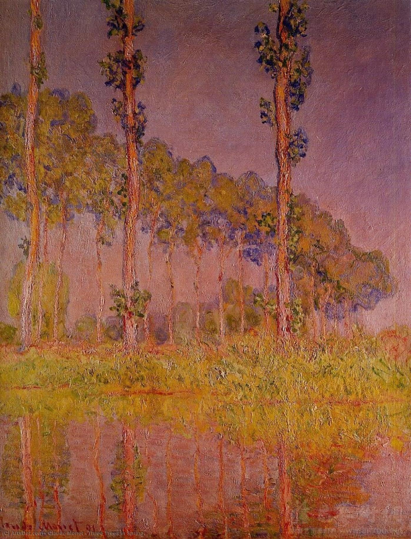Three Trees In Spring — Клод Моне