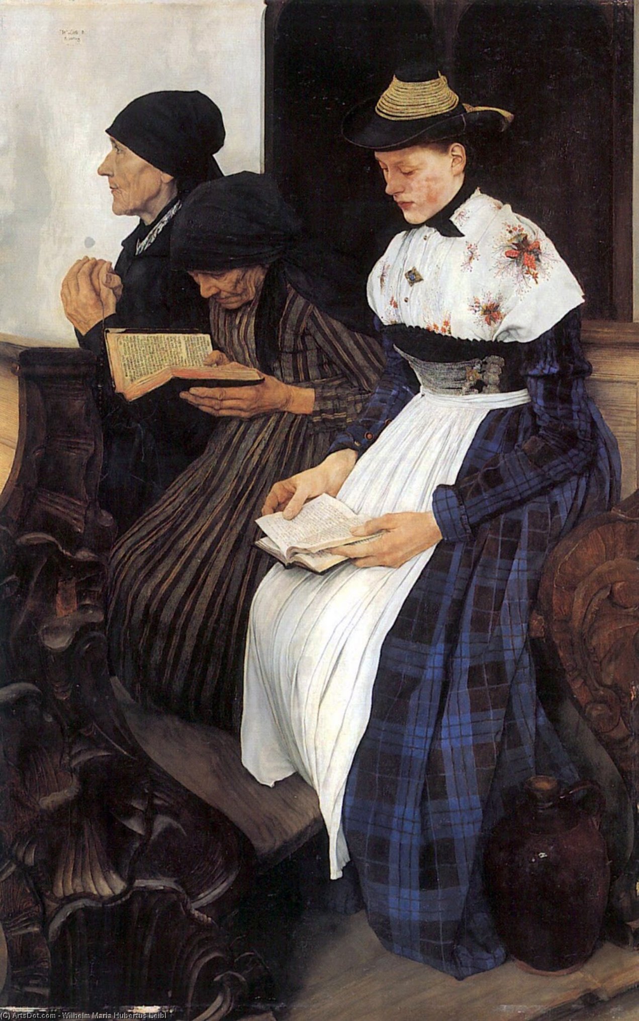 Trois Femmes Dans L'église — Wilhelm Maria Hubertus Leibl