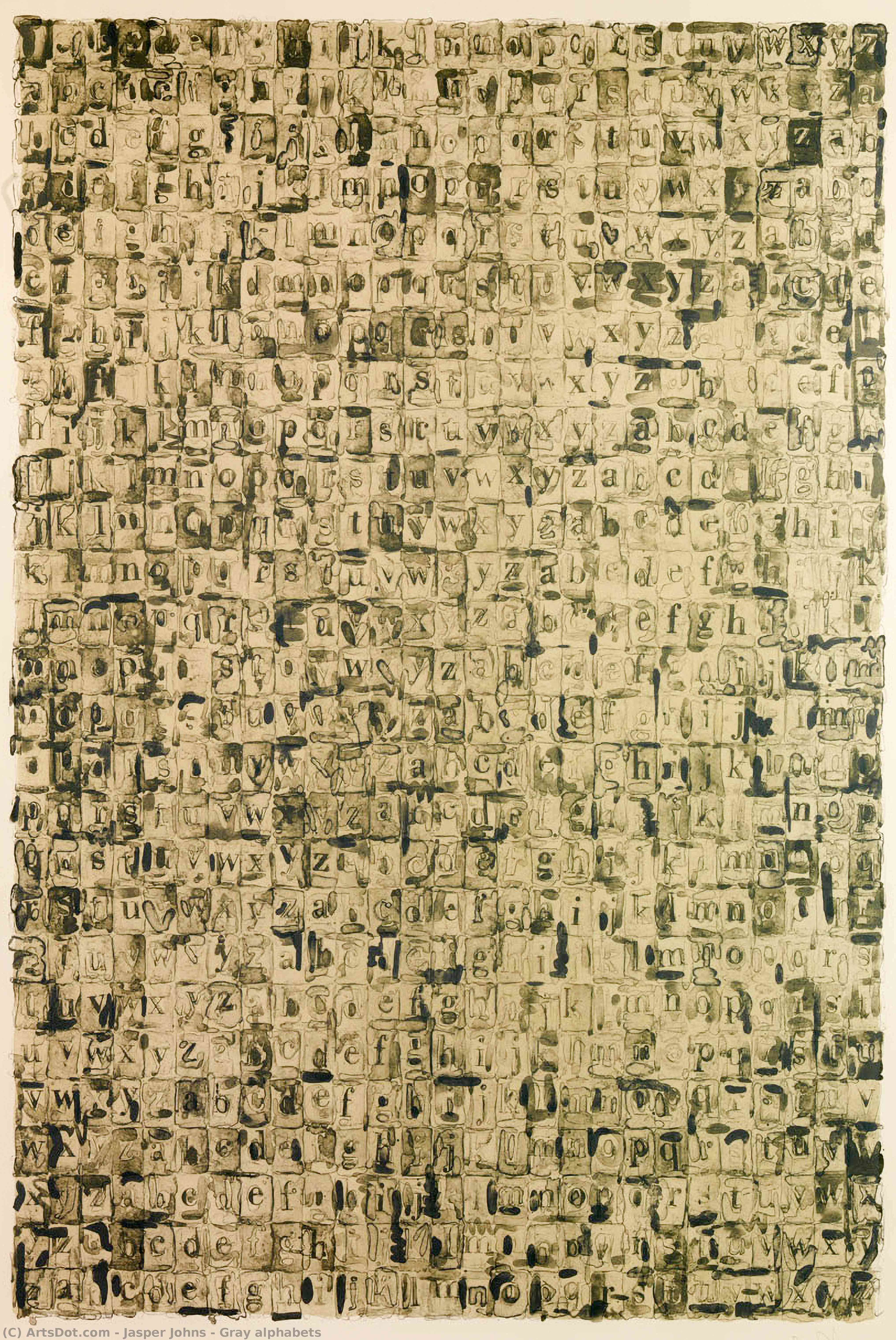 Jasper Johns - Gray alphabets