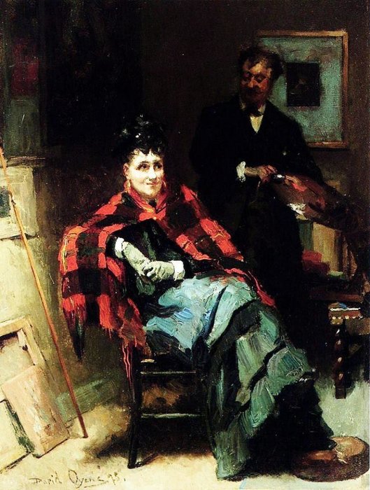 Self-portrait With Model — David Oyens