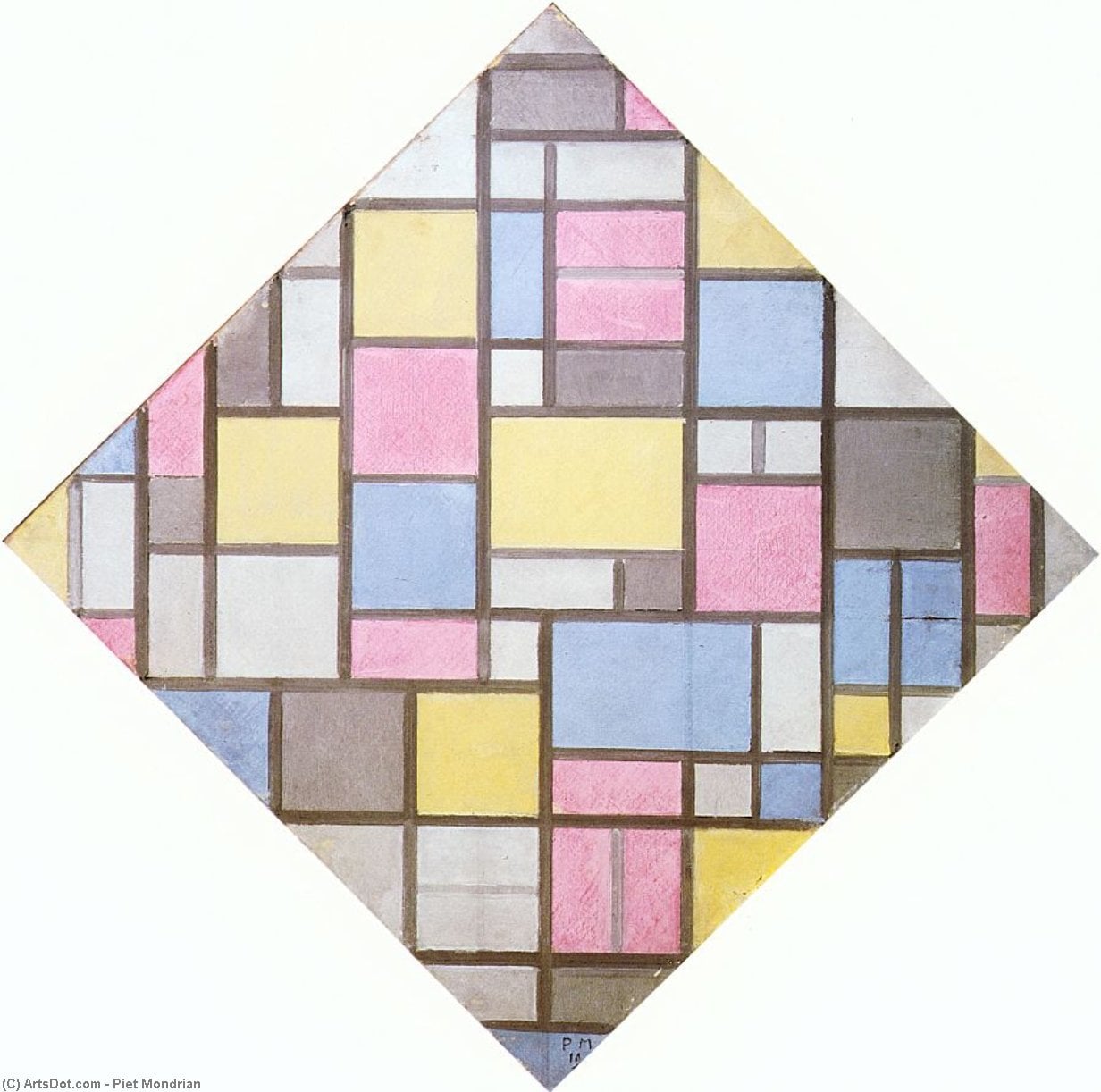 Piet Mondrian - Composition with Grid VII