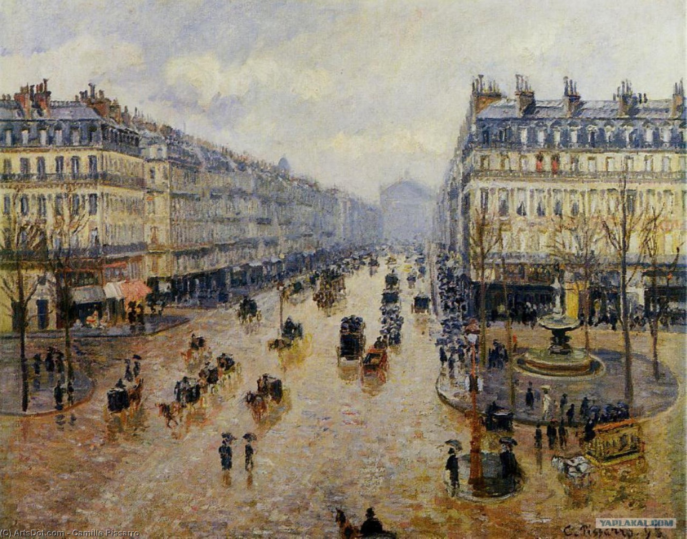 Ulitsa Opera Za Dažďové Účely — Camille Pissarro
