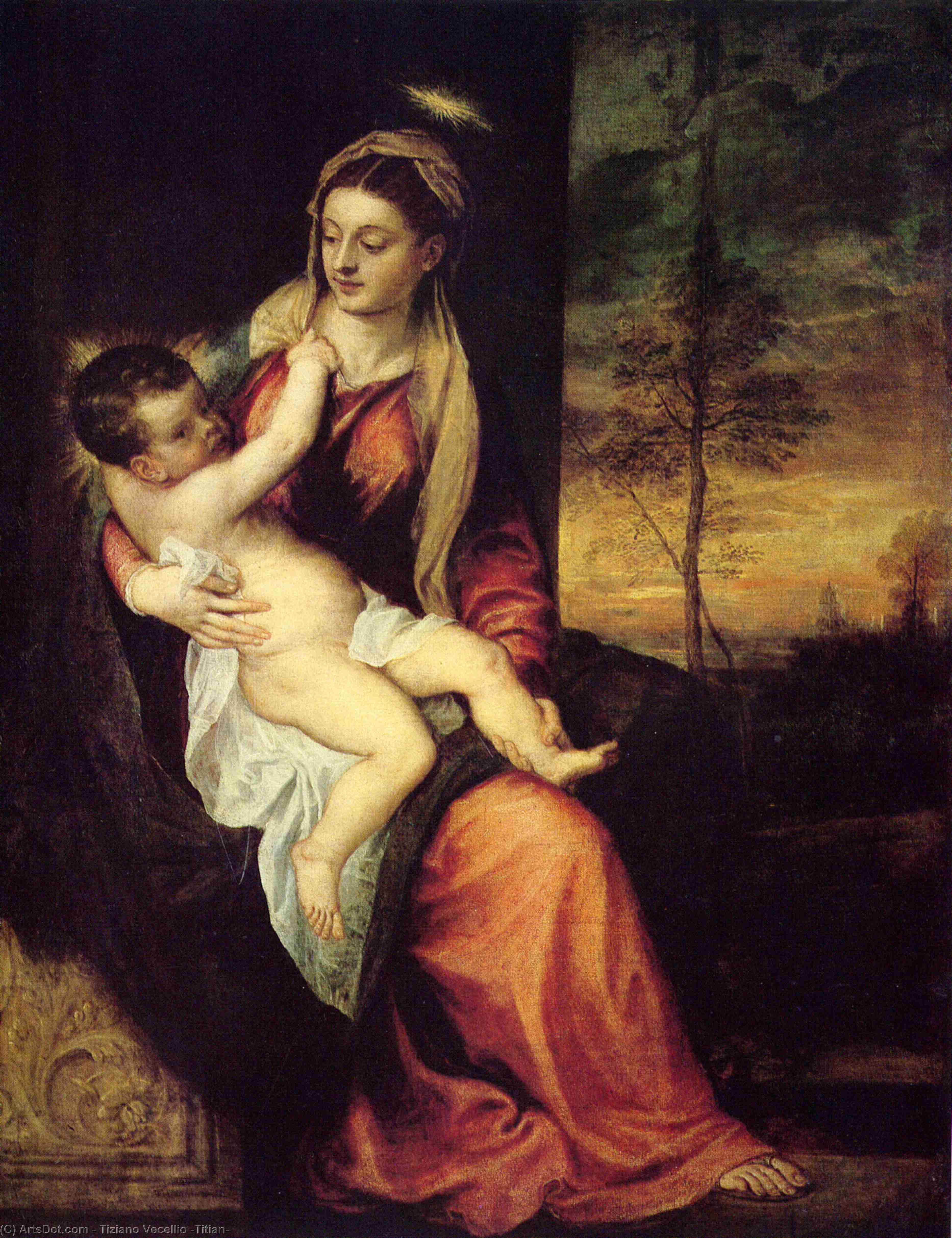Tiziano - María con el Niño Jesús