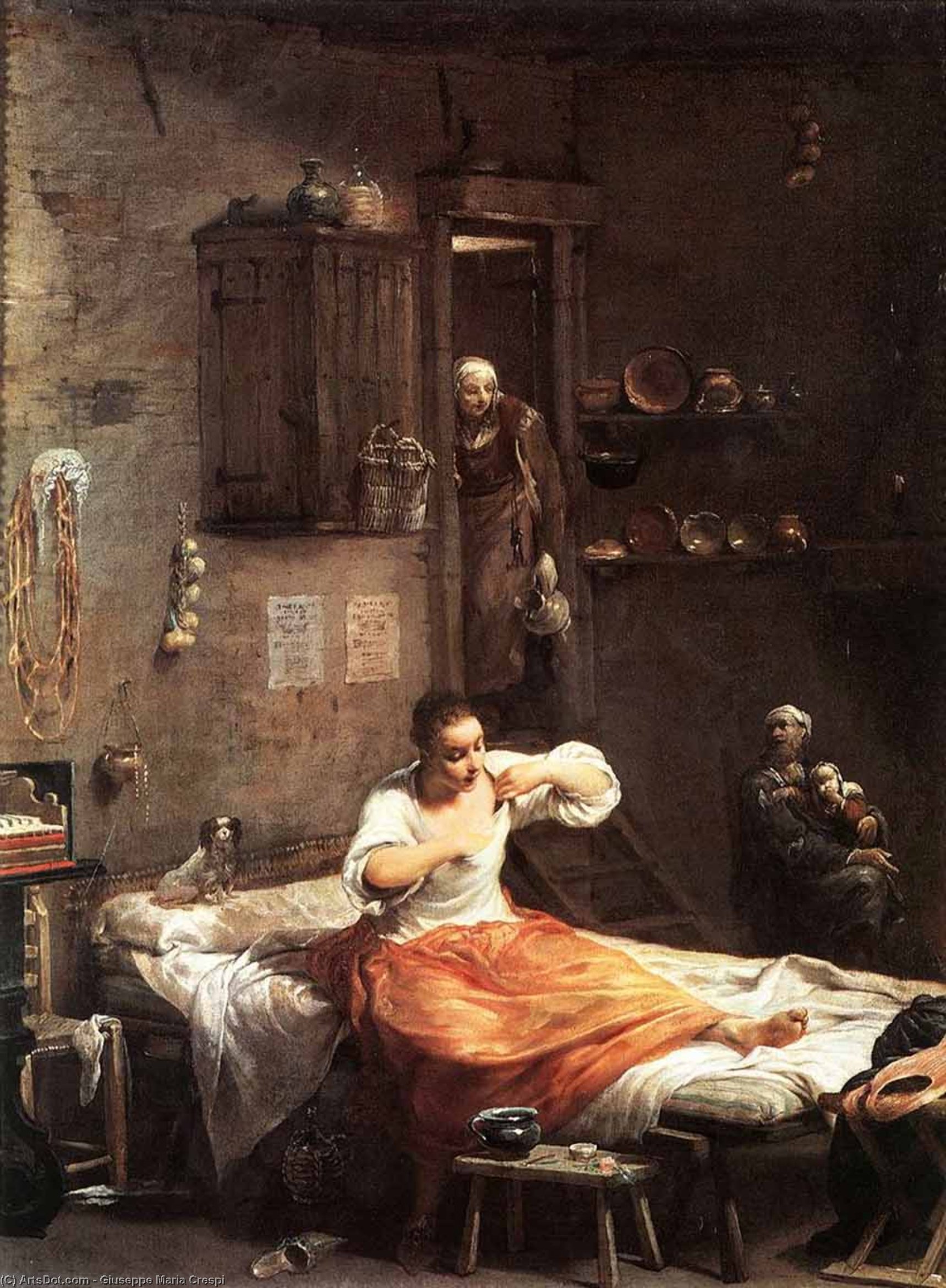Giuseppe Maria Crespi - Chercheuse de puces