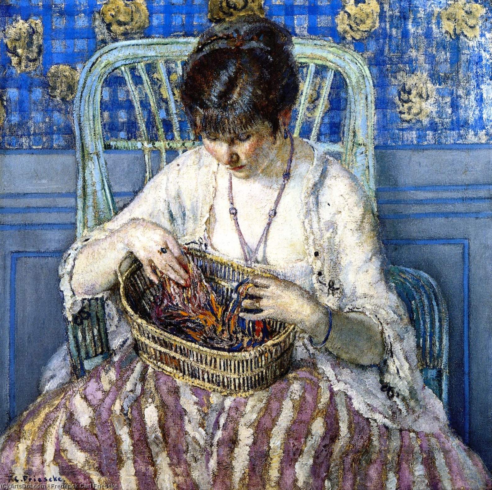 Frederick Carl Frieseke - Udvikling af Silke