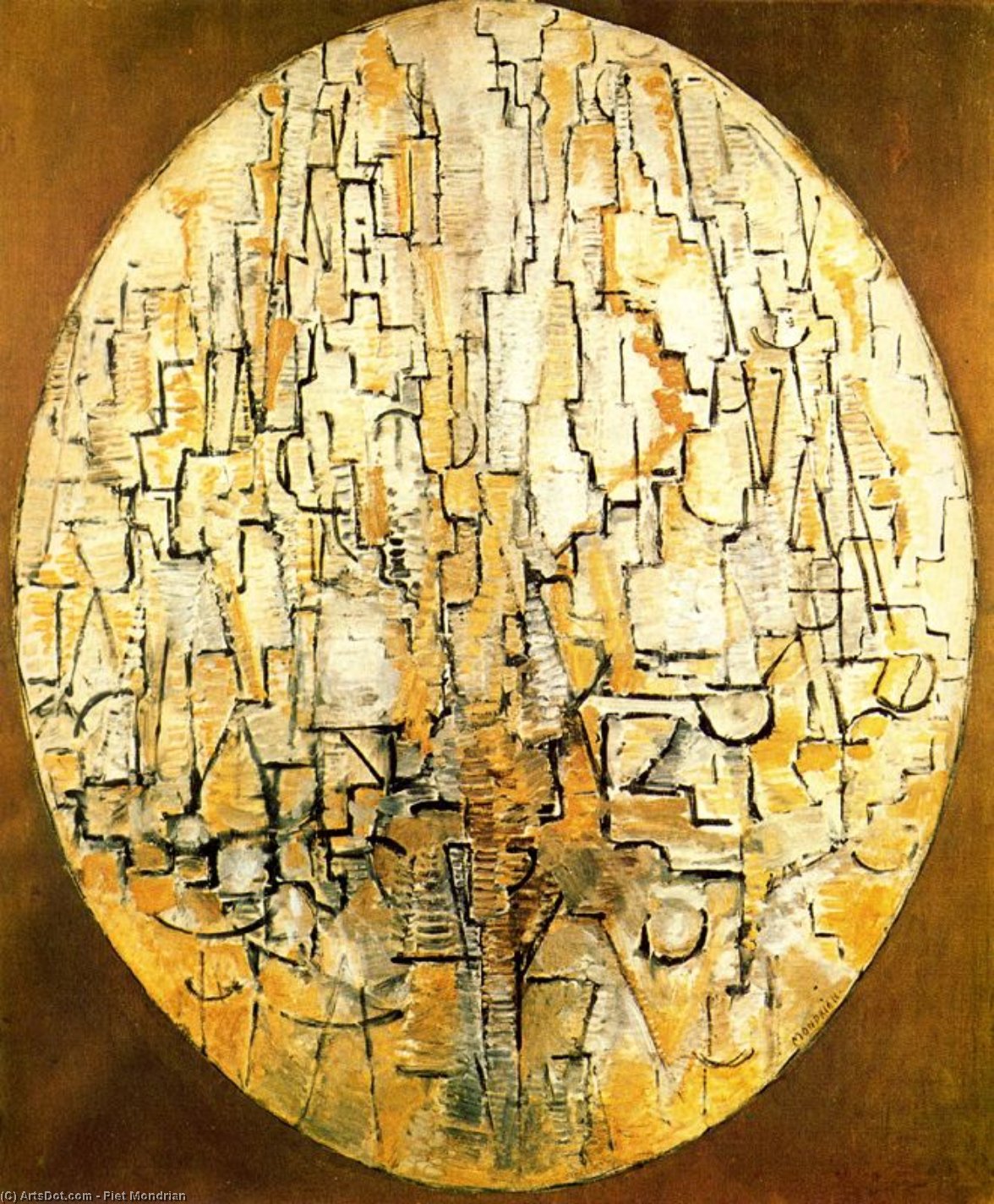 Piet Mondrian - Oval Composition (trees)