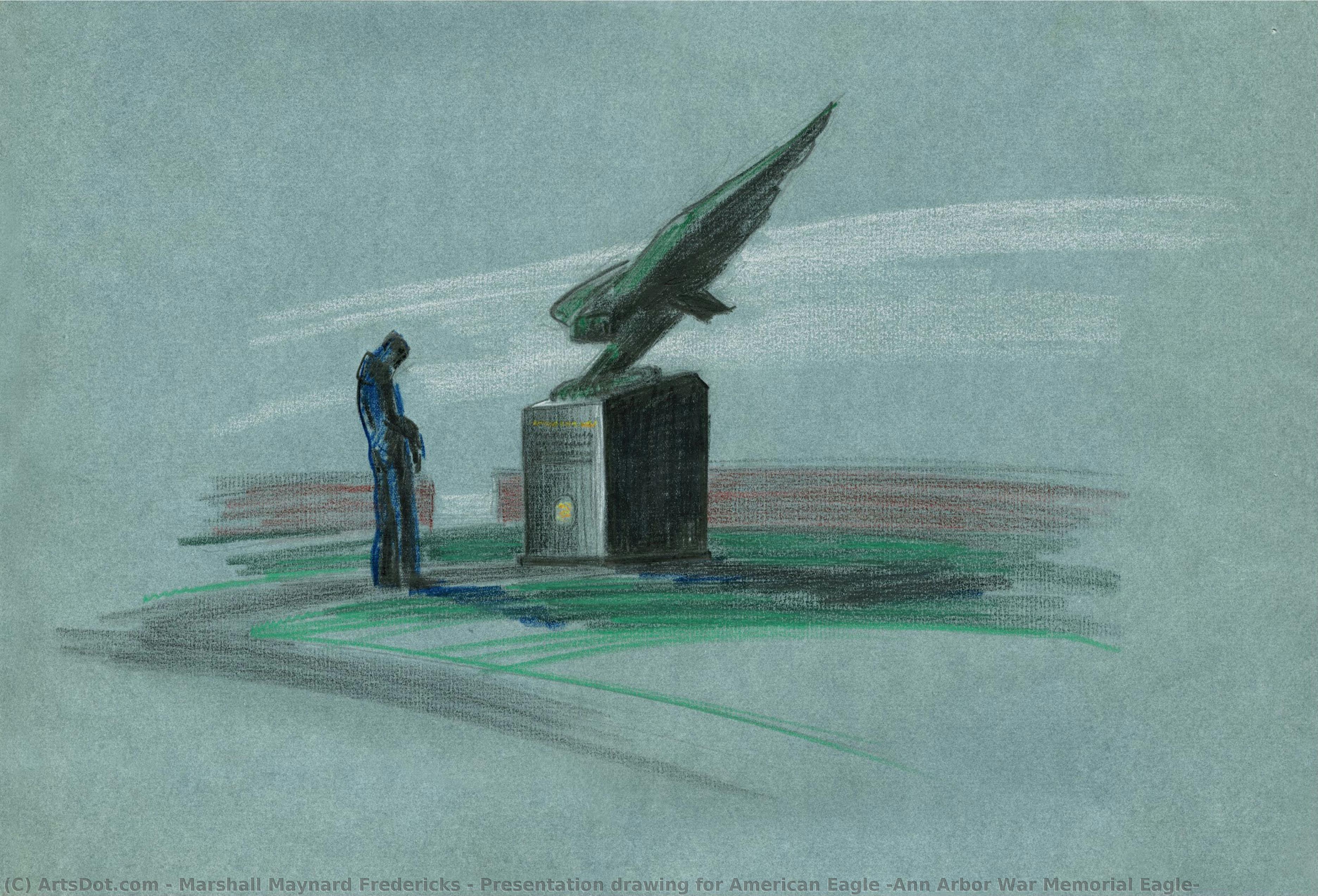 Marshall Maynard Fredericks - Presentation drawing for American Eagle (Ann Arbor War Memorial Eagle)