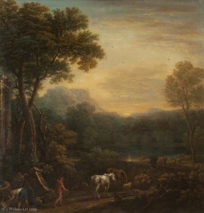A Classical Landscape With Animals — John Wootton